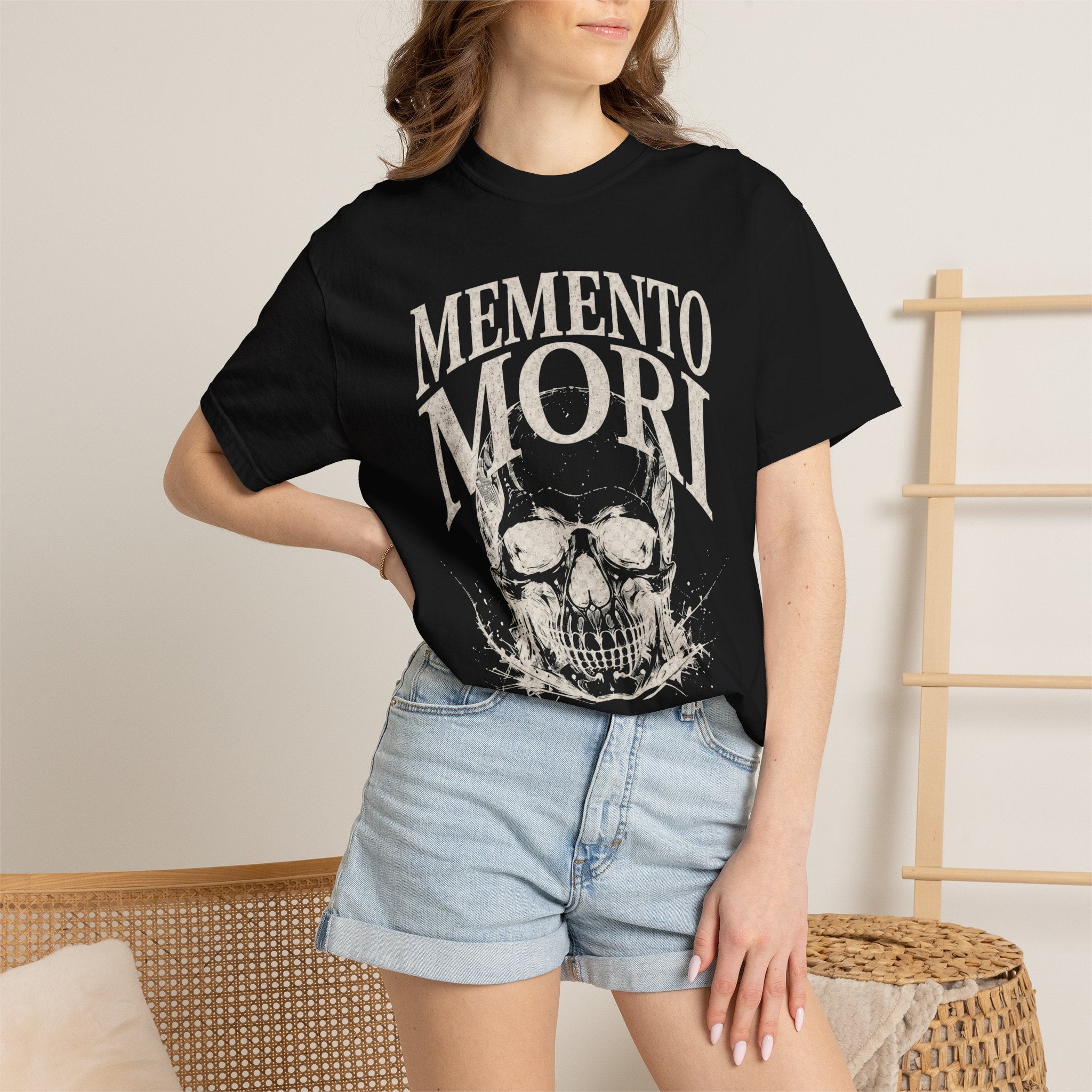 Memento Mori Skull T‑Shirt — Romaneum Gothic Graphic Tee