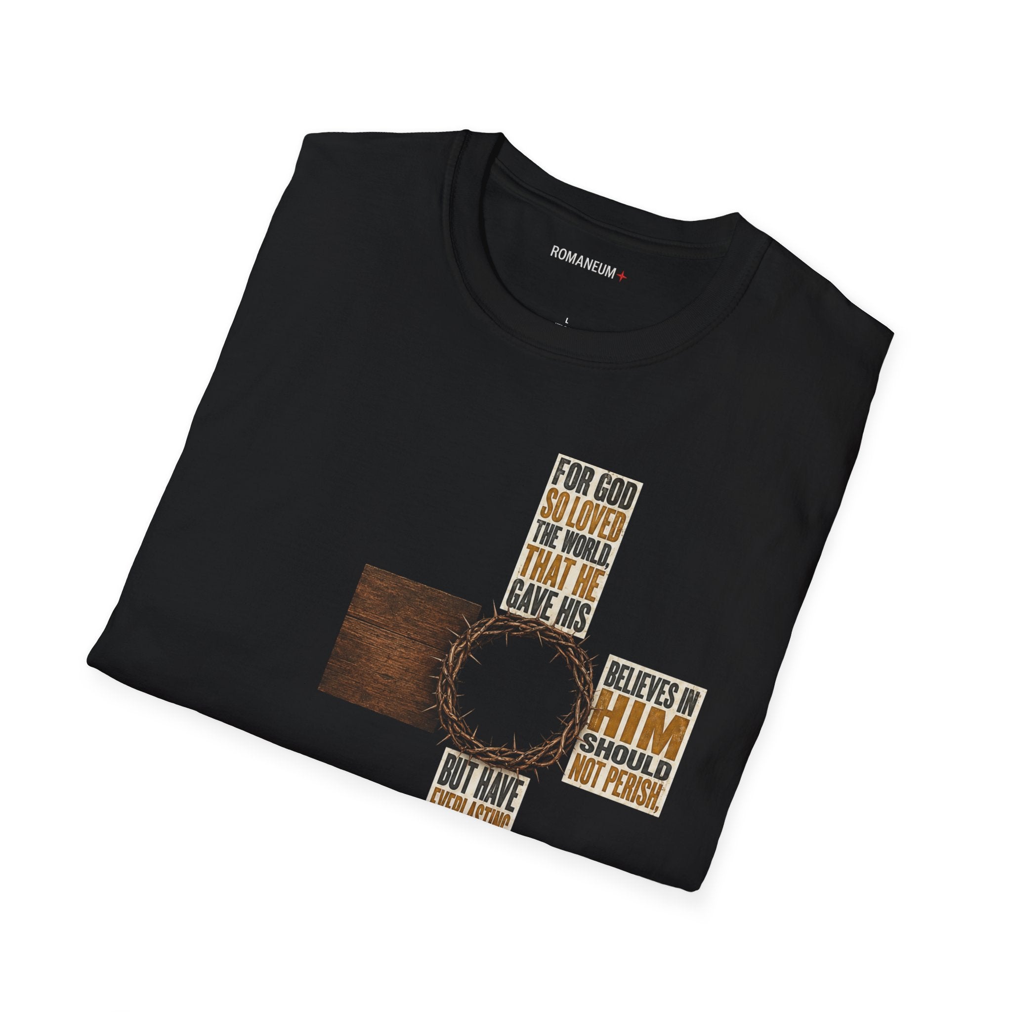 John 3:16 Cross T-Shirt — Faith Tee (For God So Loved)