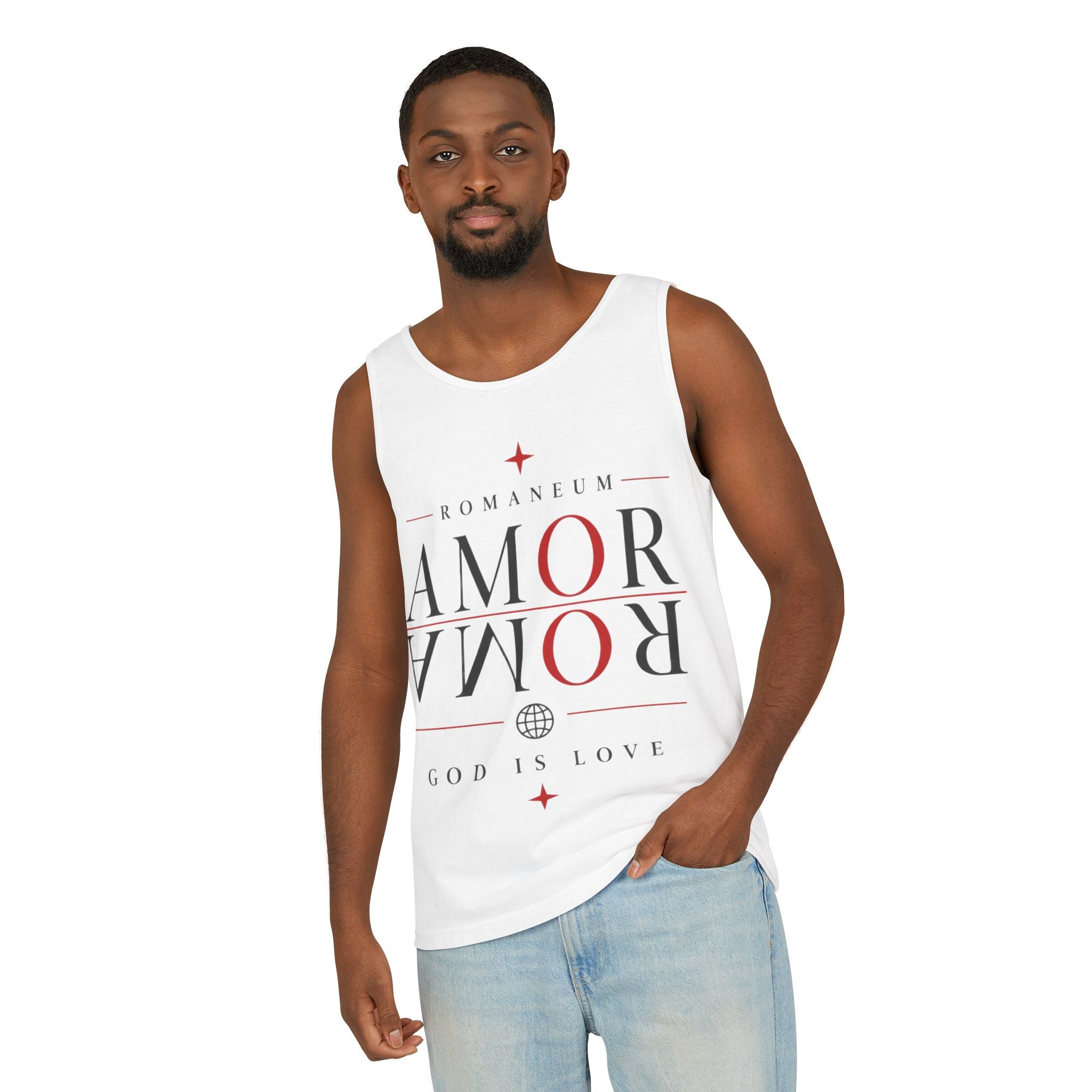 Amor/Roma Romaneum Tank Top — "God Is Love" Graphic Tank