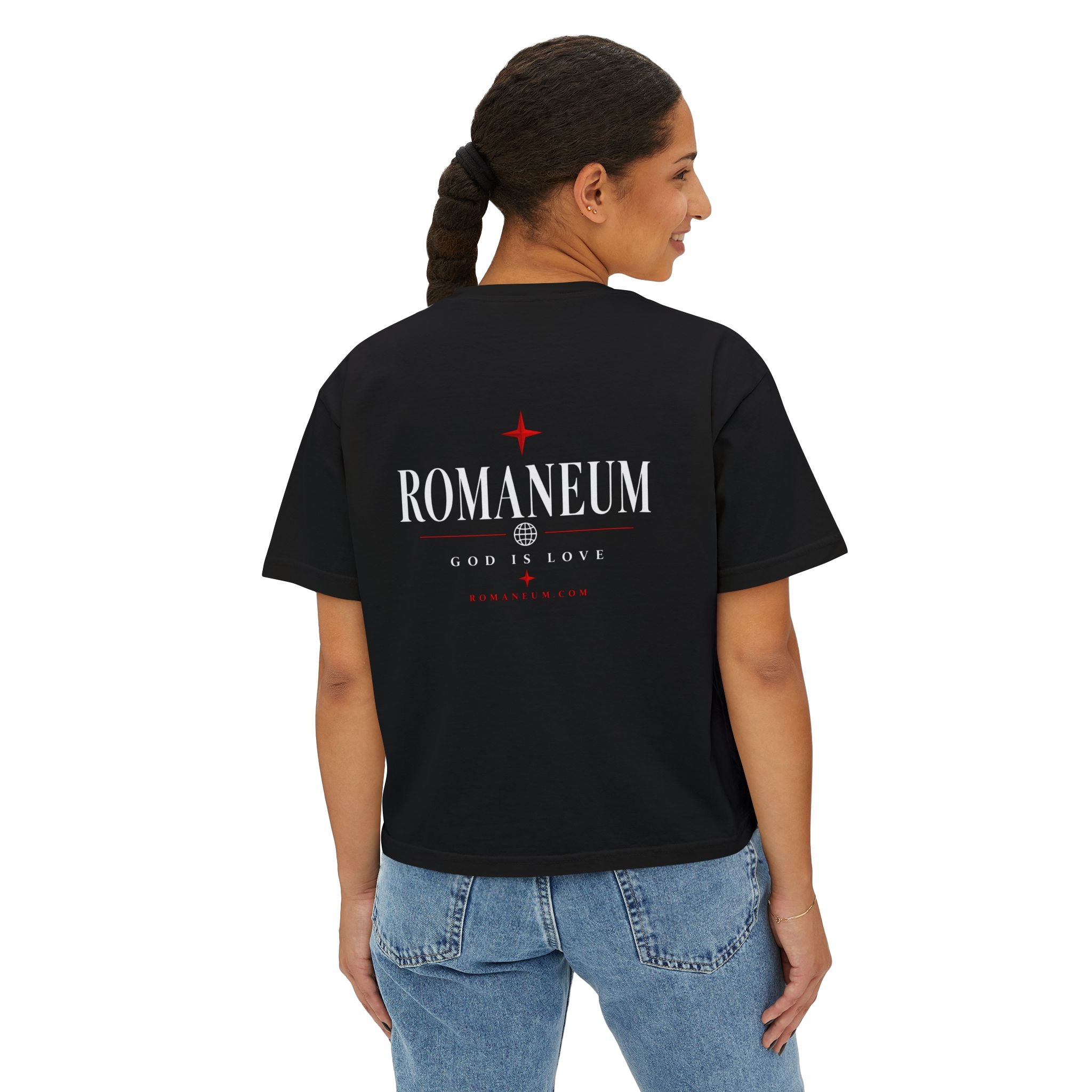 Christian Amor Amor Boxy Tee — "Amor" Graphic Crop Tee (God Is Love)