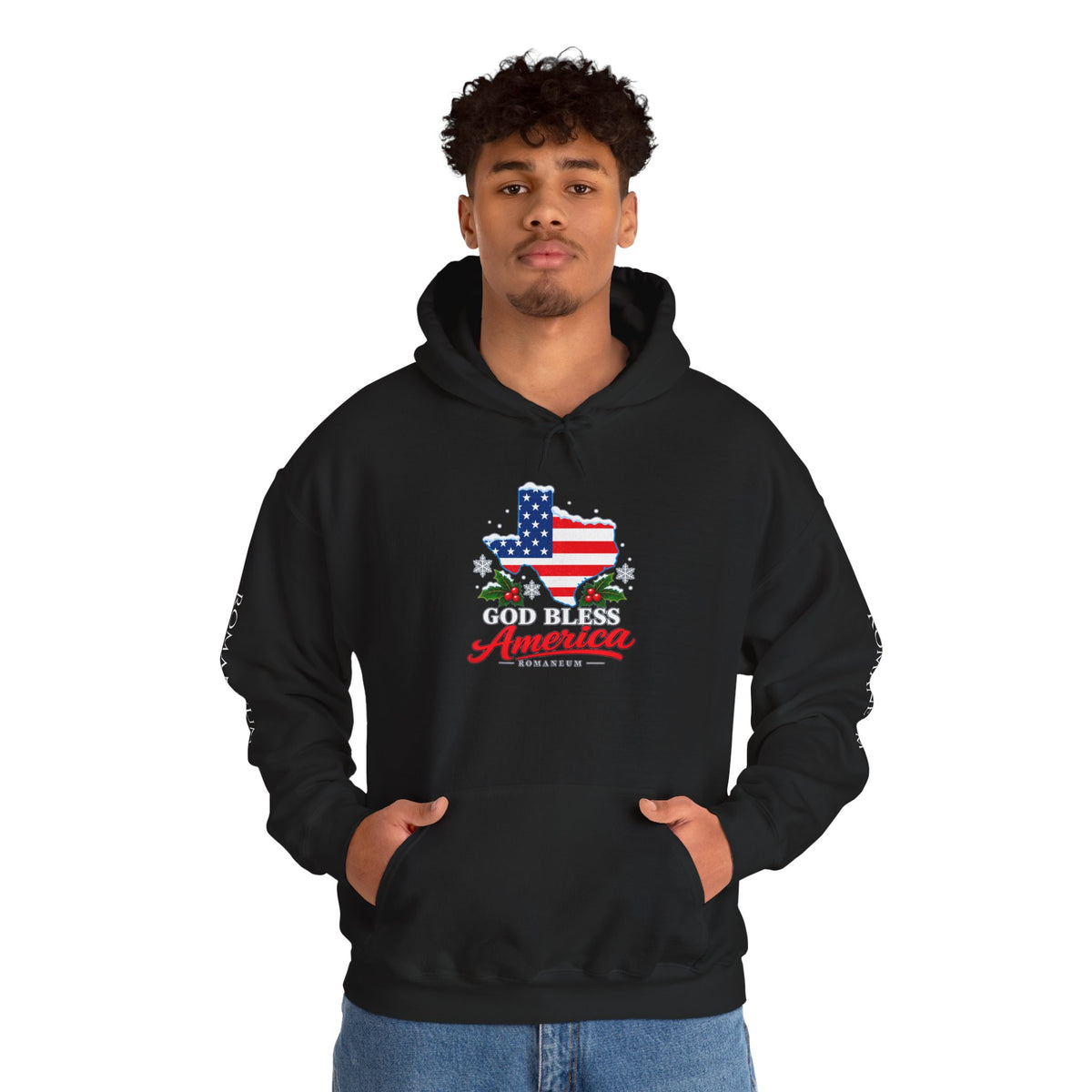 American Flag Texas Hoodie — God Bless America Patriotic Pullover