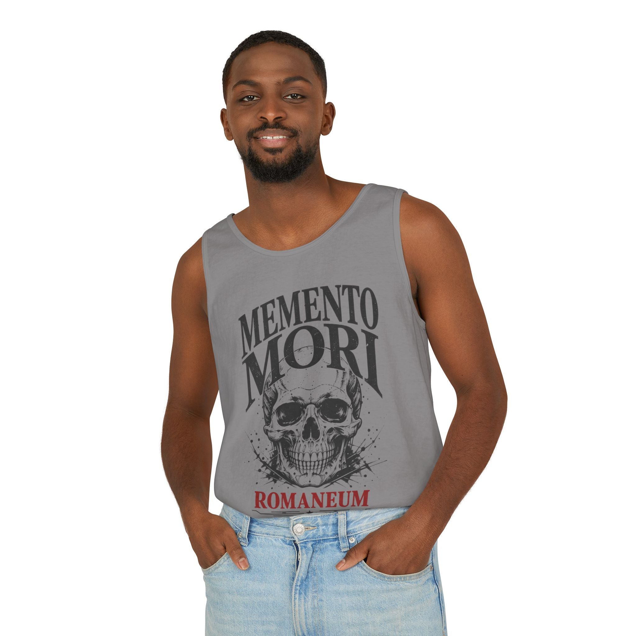 Memento Mori Skull Tank Top — Romaneum Vintage-Style Reminder Tank