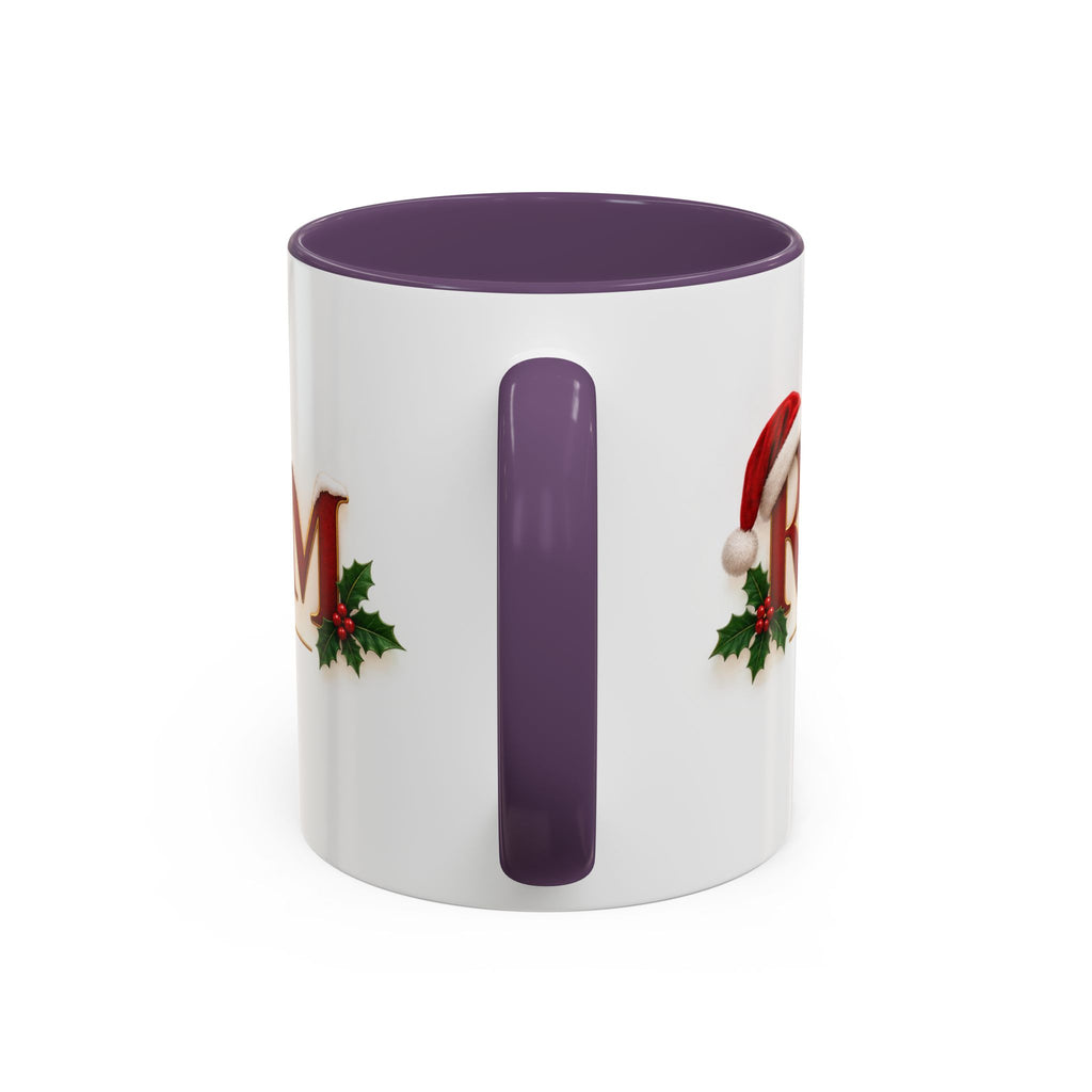 Christmas Accent Coffee Mug - Festive Garland & Bow Holiday Drinkware (11/15oz)