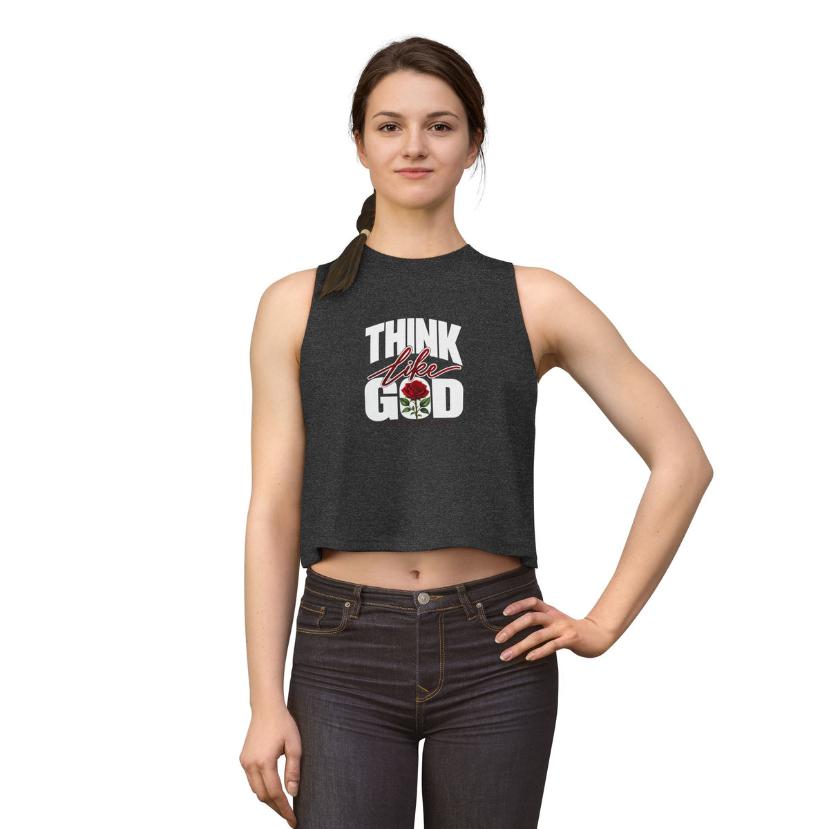 Women's Crop Top - 'Think Like God' Tank Top