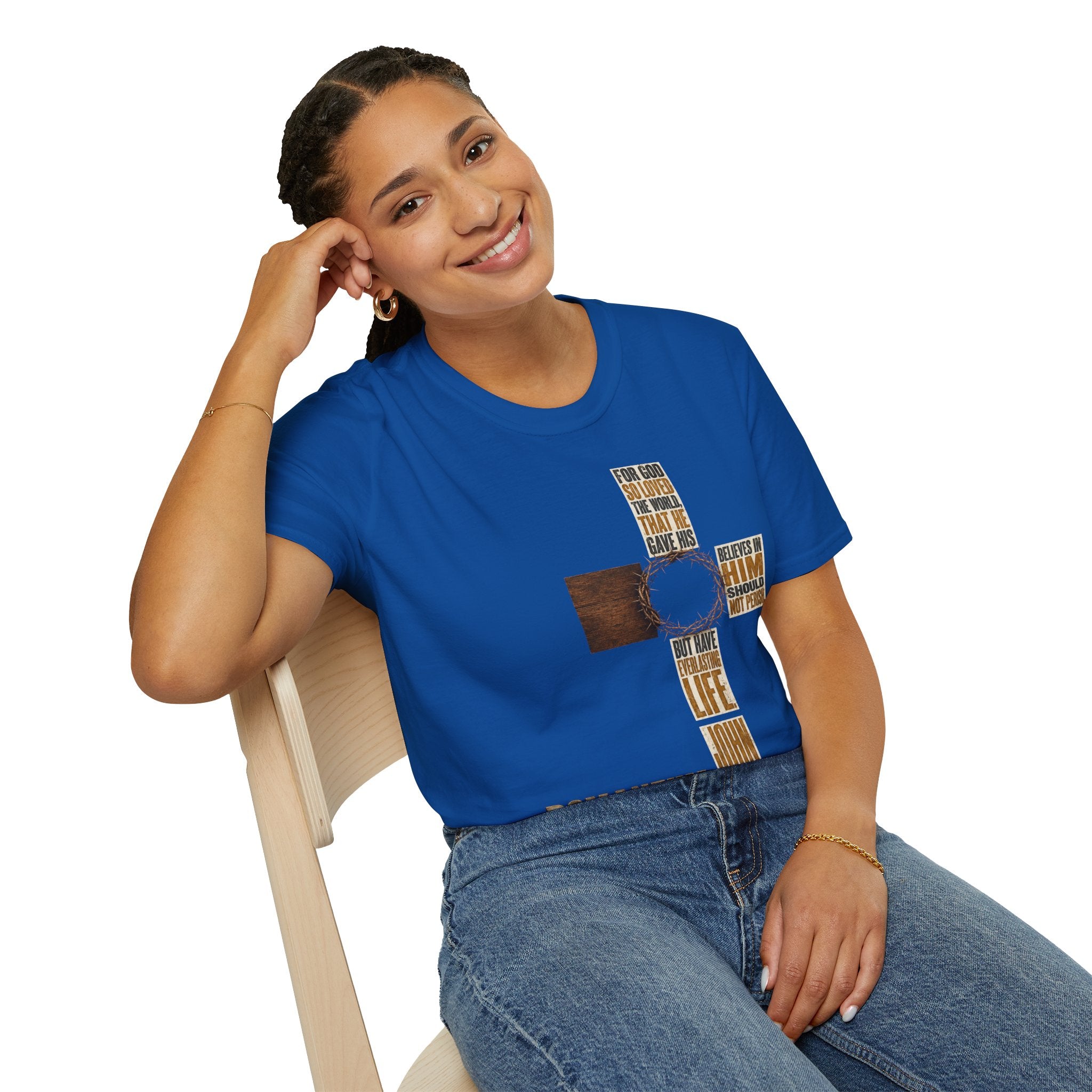 John 3:16 Cross T-Shirt — Faith Tee (For God So Loved)