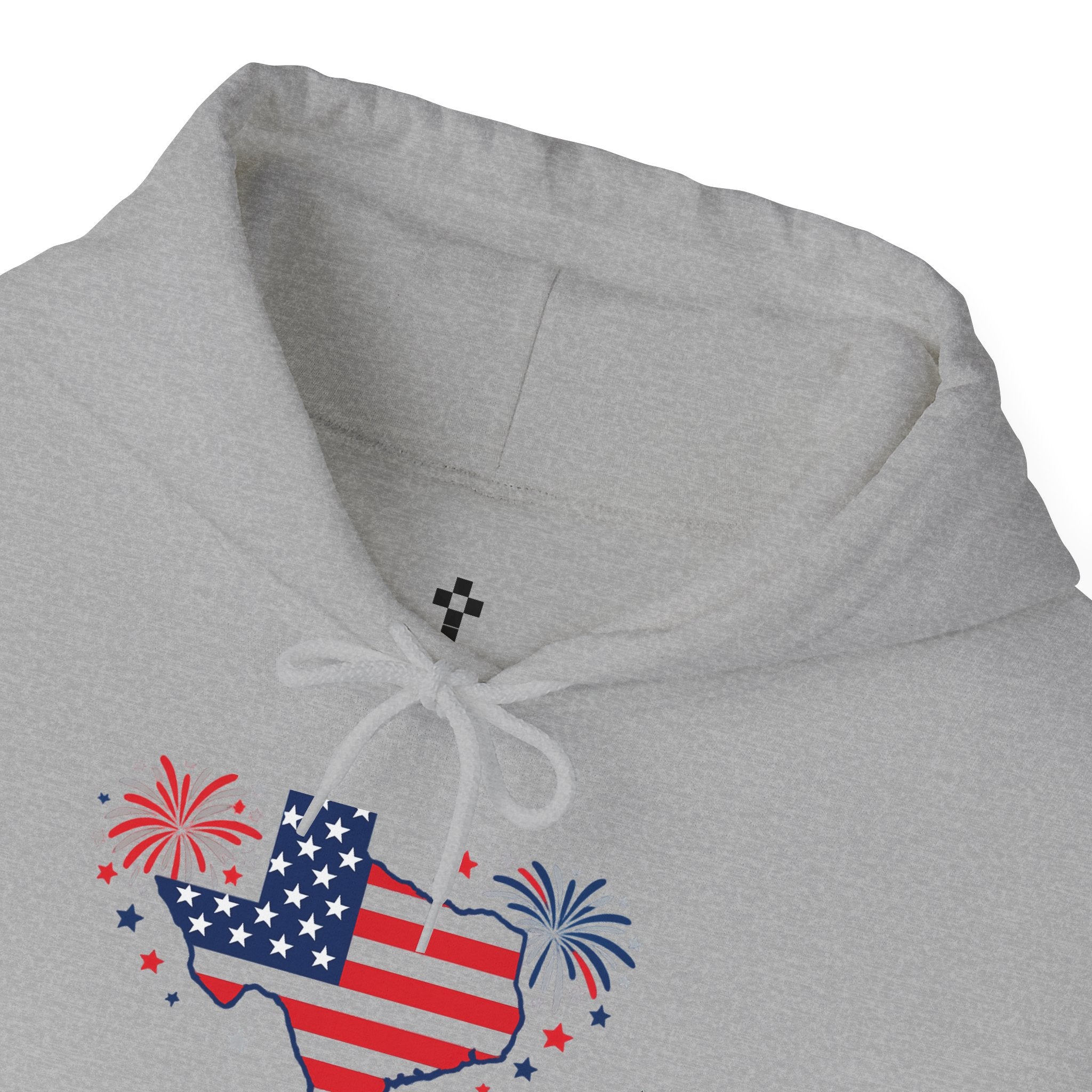Romaneum God Bless America flag map Hoodie | American flag fireworks sleeve
