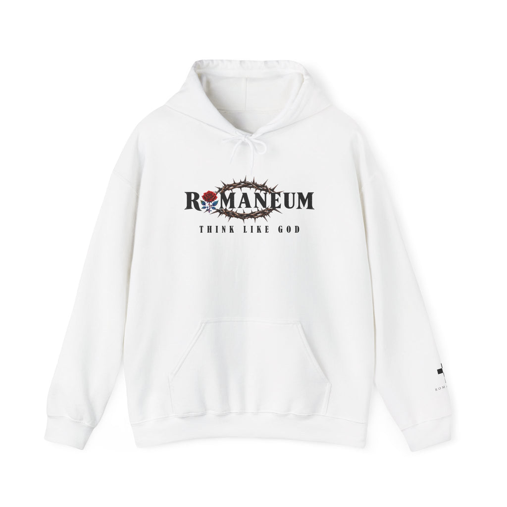 Romaneum Hoodie — Think Like God Rose Logo Pullover