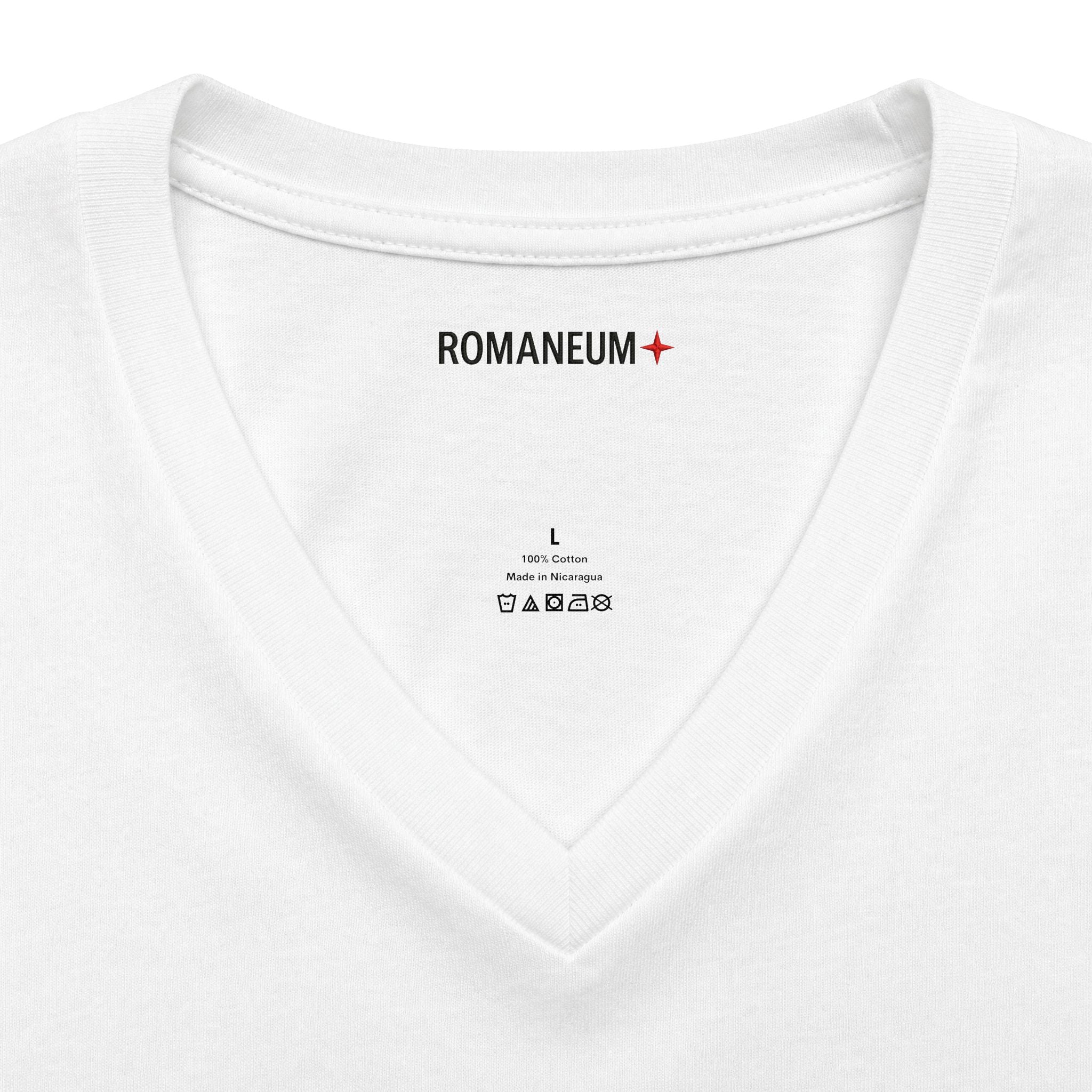 Memento Mori V-Neck Tee — Romaneum Skull Graphic Shirt