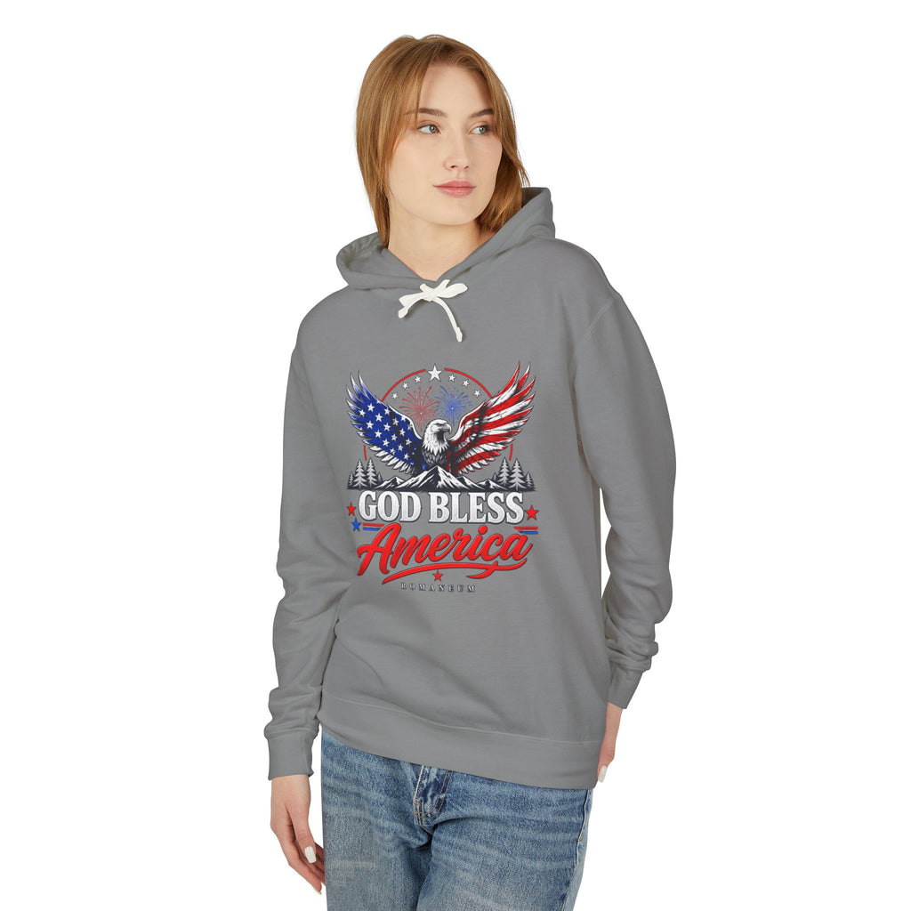 God Bless America Hoodie — Patriotic Eagle Flag Hooded Sweatshirt