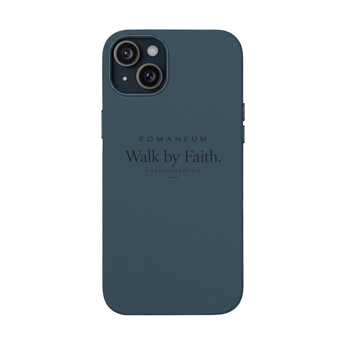 Engraved PU Leather Phone Case — ‘Walk by Faith’