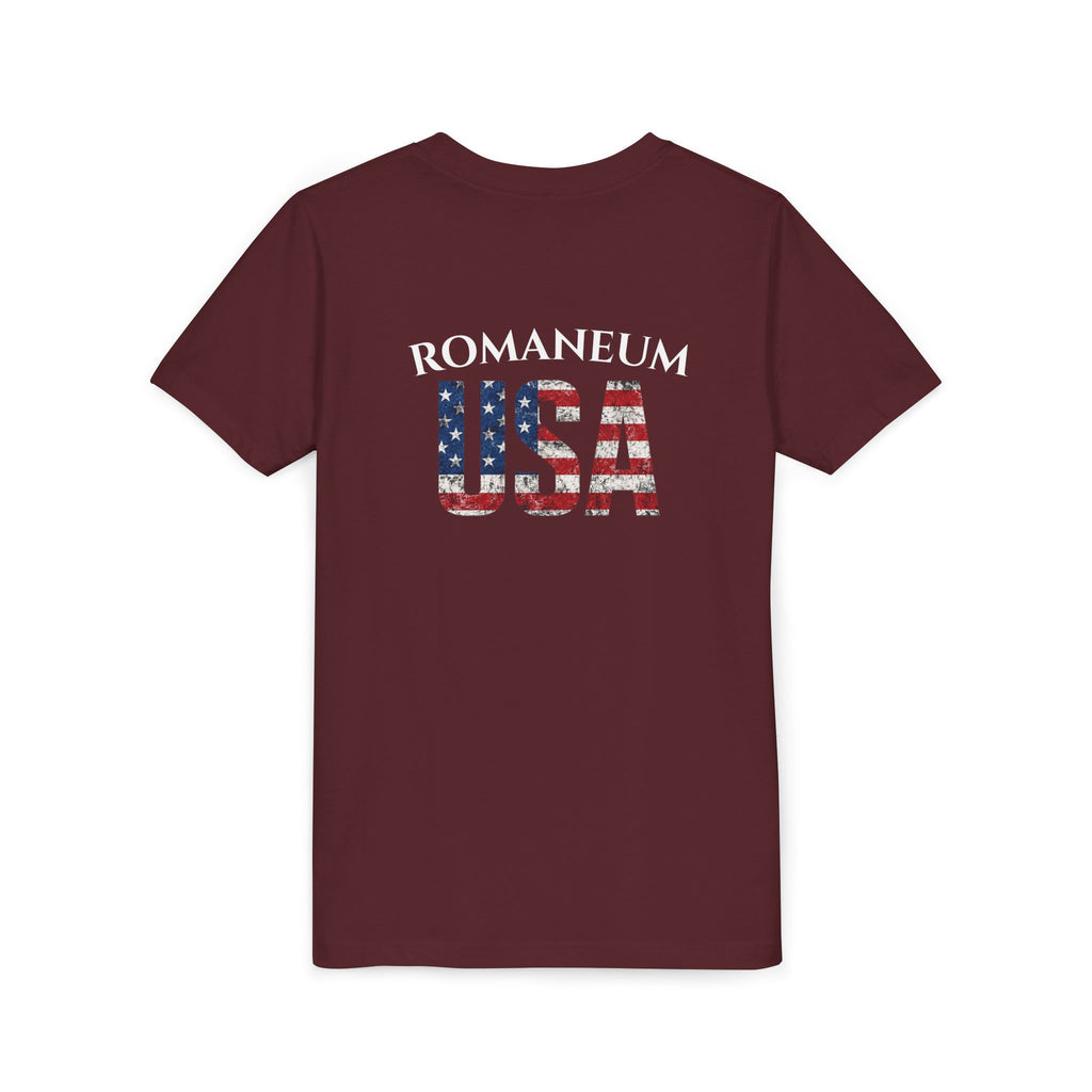 Youth USA Flag Tee — "Romaneum" Patriotic Kids T‑Shirt