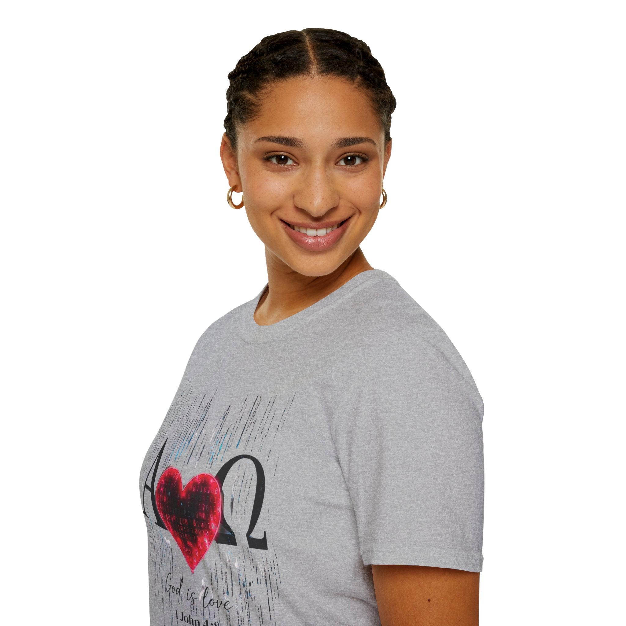 Alpha Omega Heart T-Shirt | Christian Scripture John 3:16 Design
