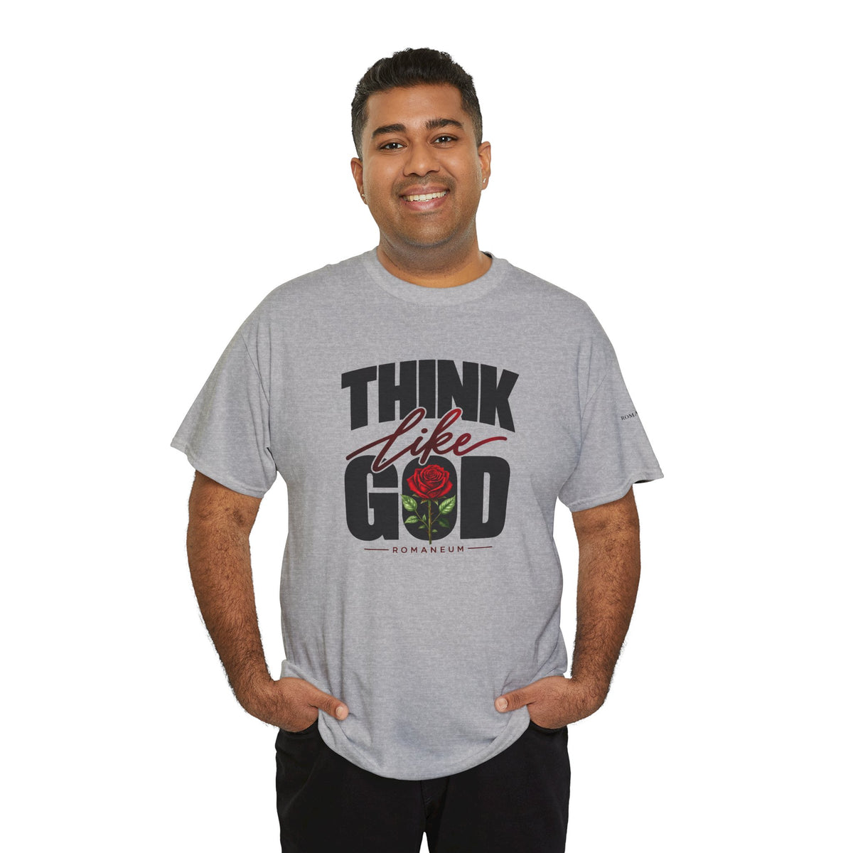 Men's Think Like God T-Shirt  Graphic Tee Rose