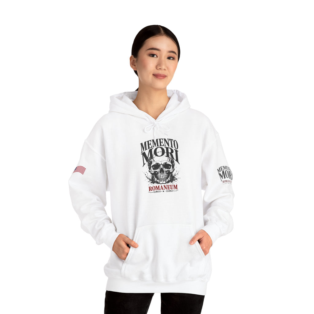 Memento Mori Hoodie — Romaneum Skull Graphic Pullover