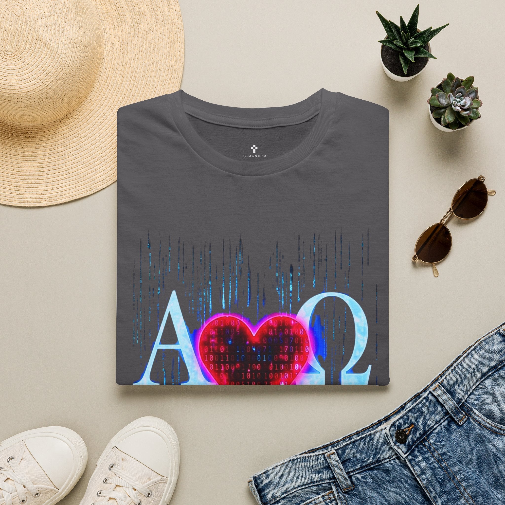Alpha Omega Heart T-Shirt | Christian Scripture John 3:16 Design
