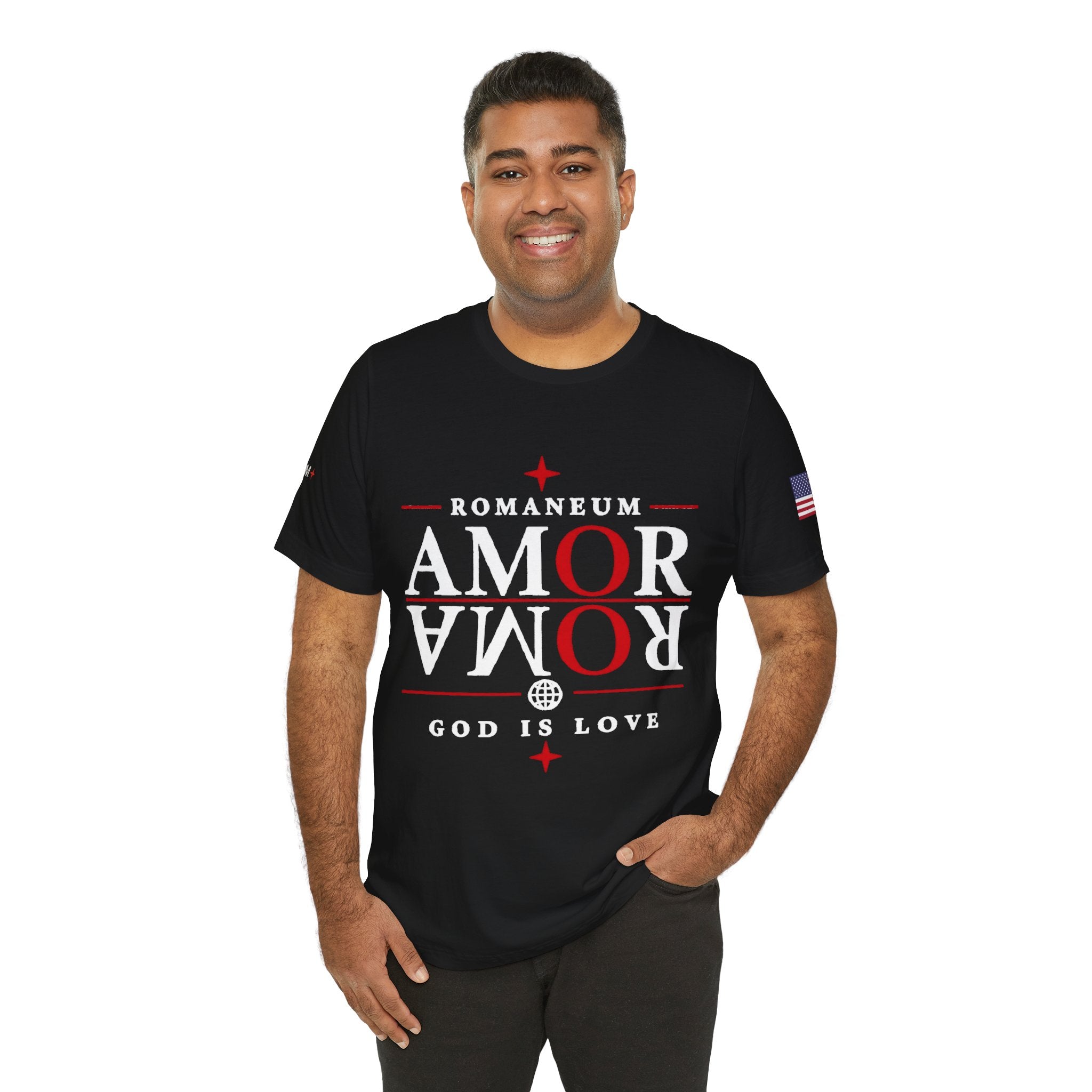 Romaneum 'AMOR/ROMA' God Is Love Graphic Tee