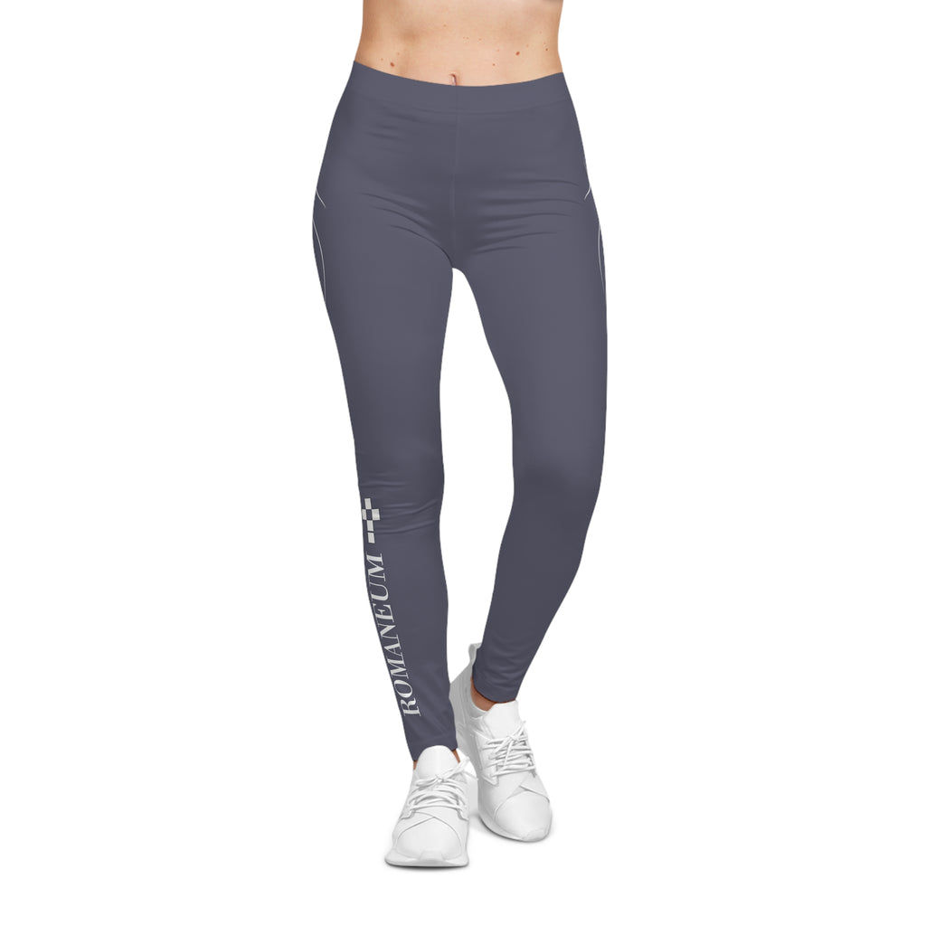 Copy of Women's Black Logo Leggings — ROMANEUM Side Print Activewear