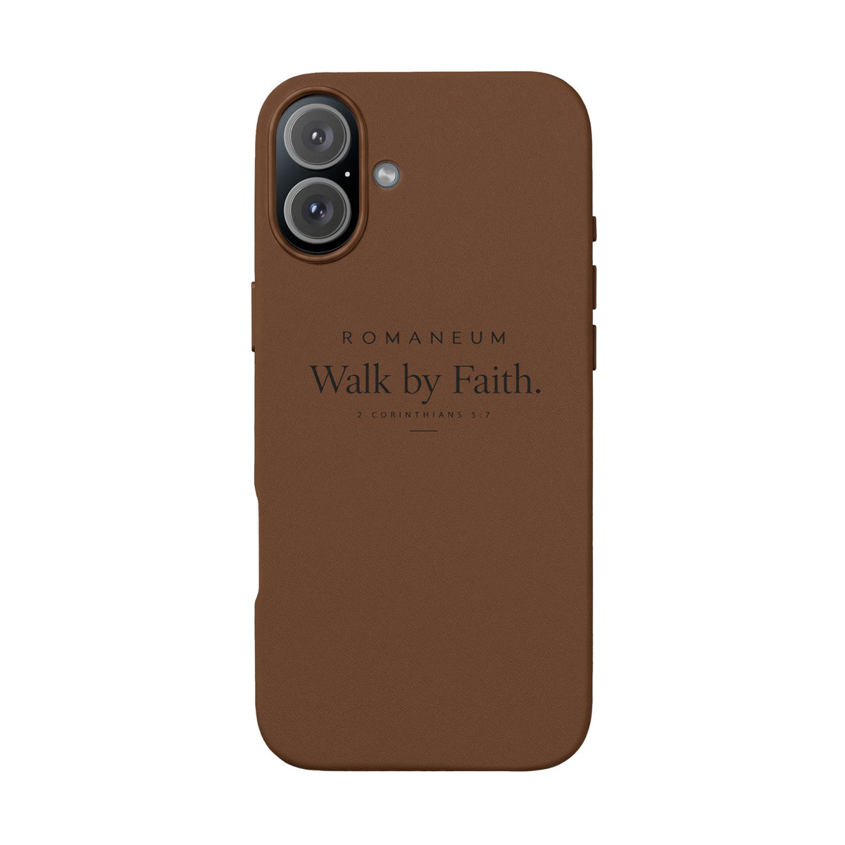 Engraved PU Leather Phone Case — ‘Walk by Faith’