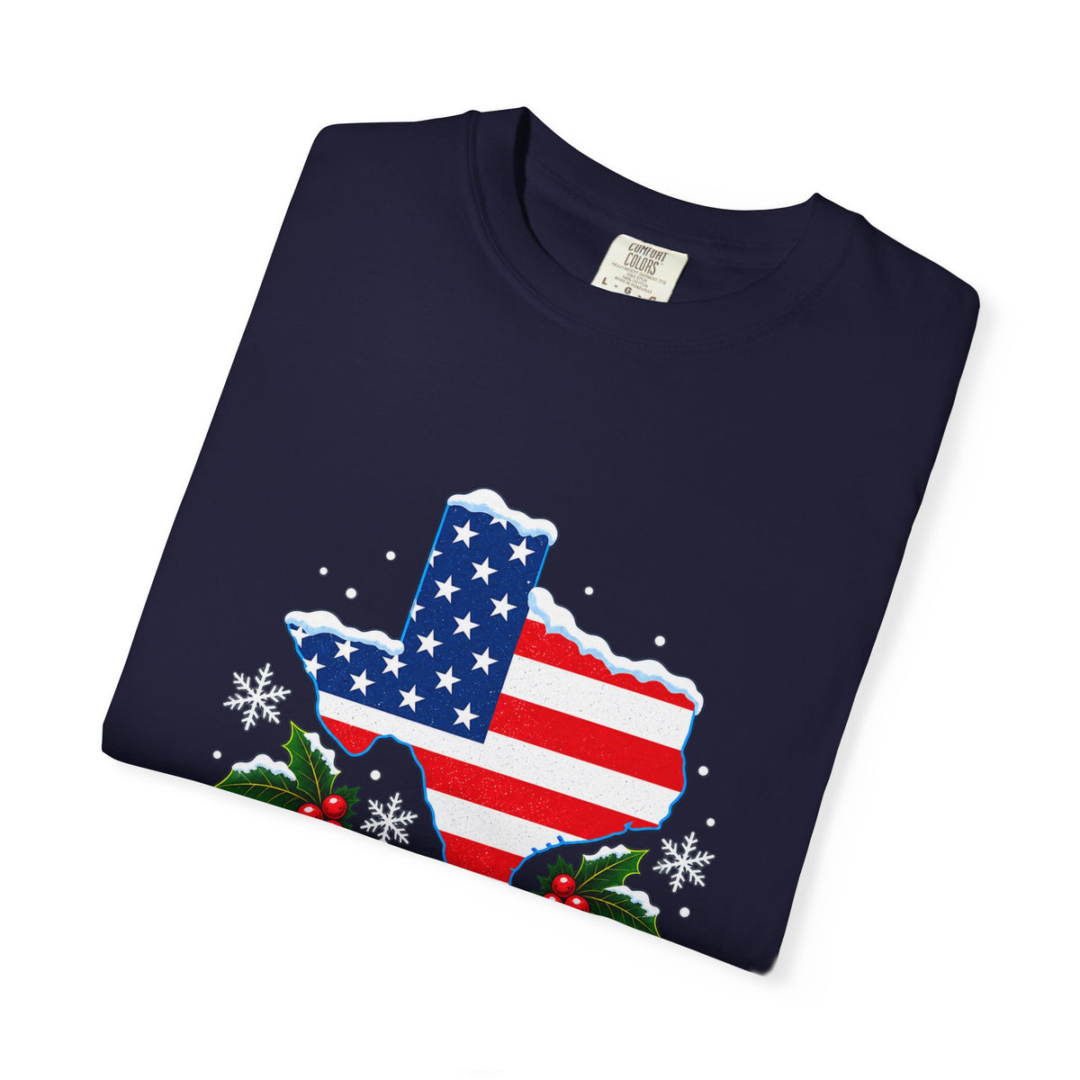 God Bless America Christmas Texas Flag T-Shirt