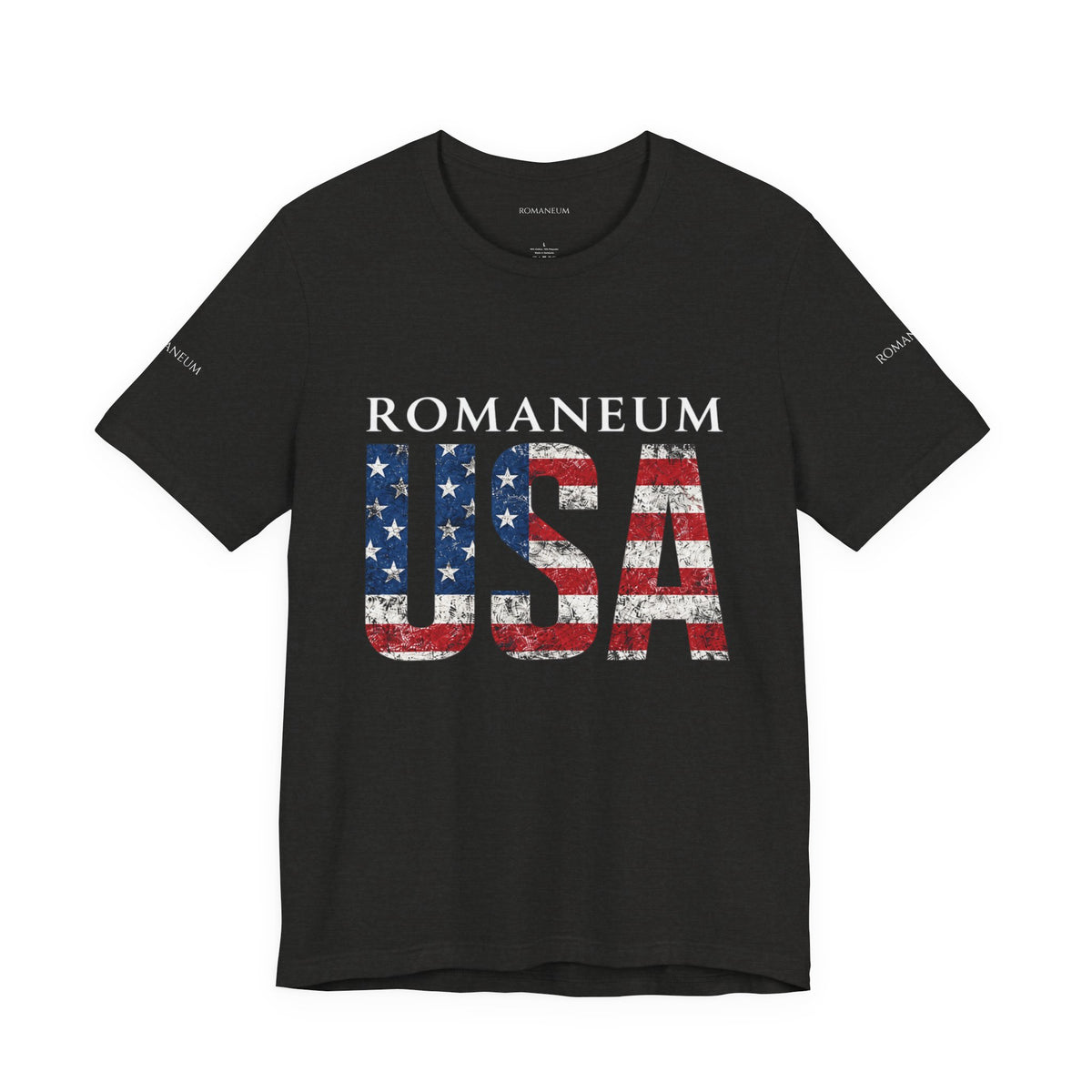 Romaneum USA Flag T‑Shirt — Patriotic American Graphic Tee