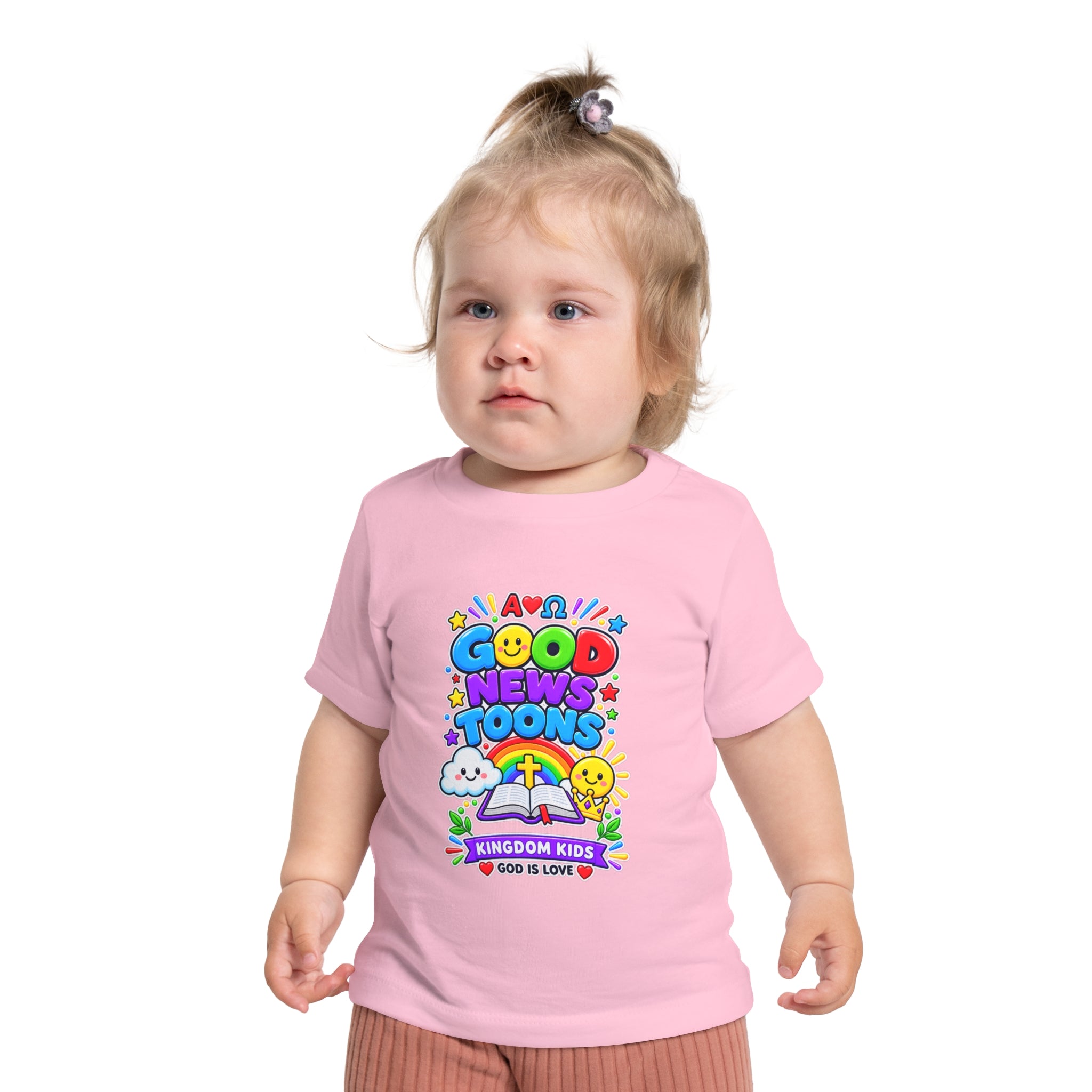 Baby T-Shirt — "Good News Toons" Kingdom Kids Tee (God Is Love)