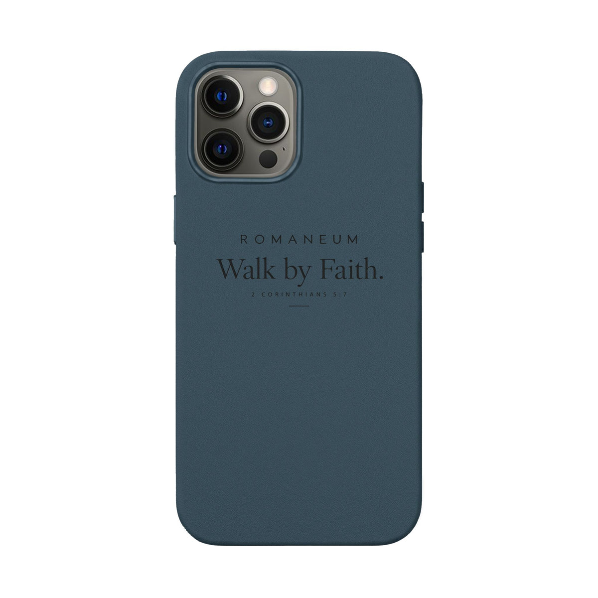 Engraved PU Leather Phone Case — ‘Walk by Faith’