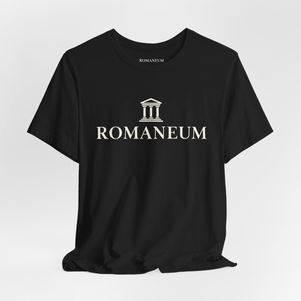 Romaneum Classic Logo T‑Shirt — Minimal Roman Architecture Tee