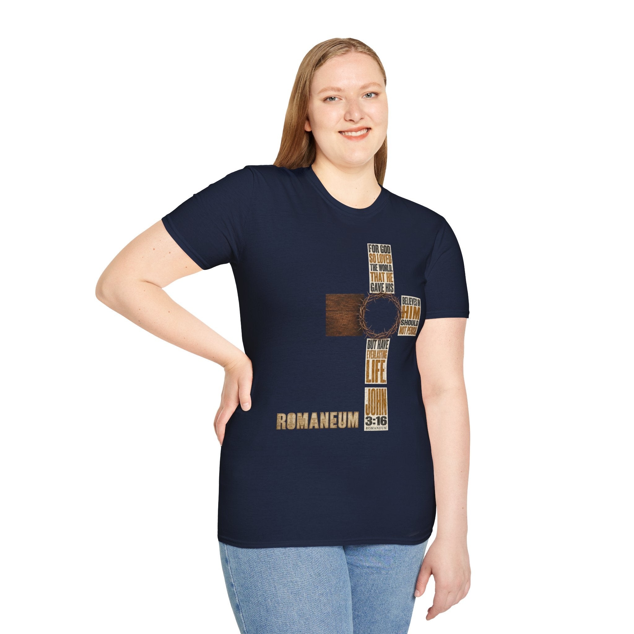 John 3:16 Cross T-Shirt — Faith Tee (For God So Loved)