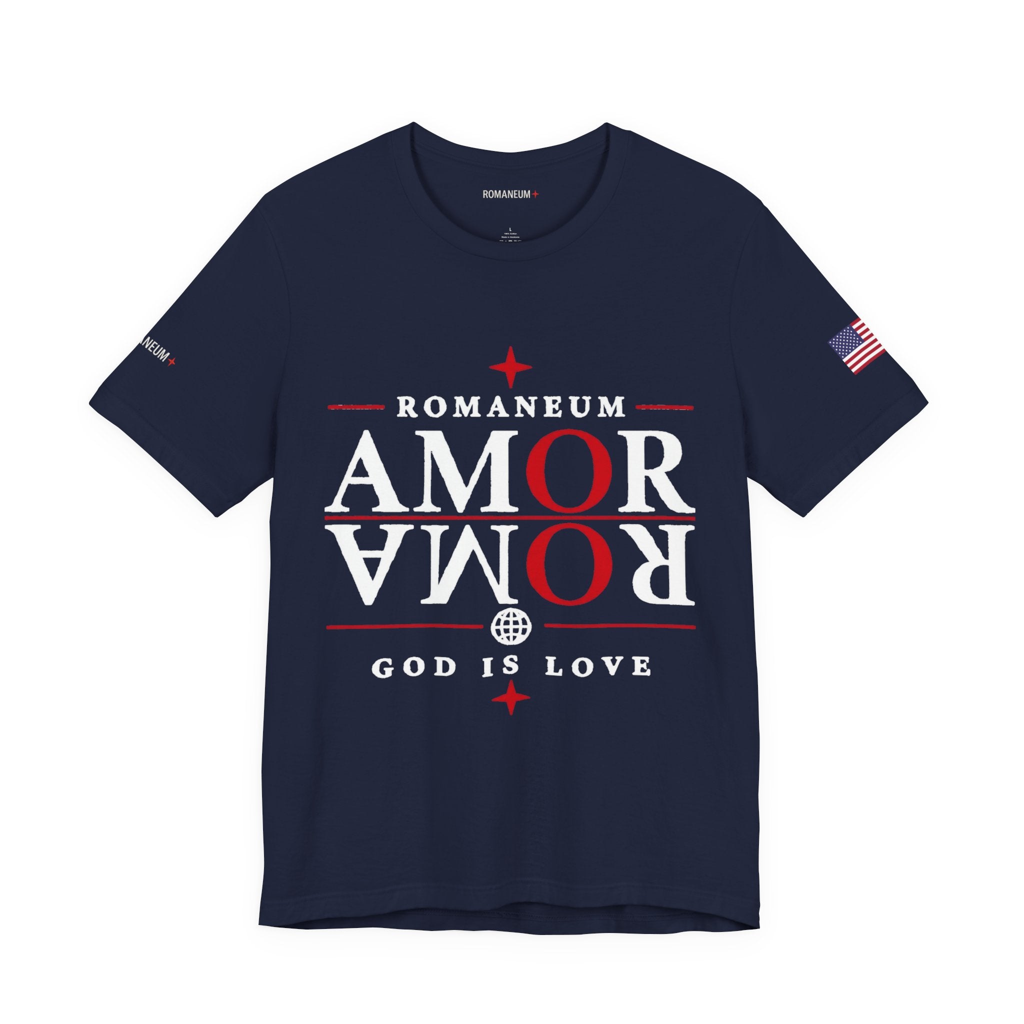 Romaneum 'AMOR/ROMA' God Is Love Graphic Tee