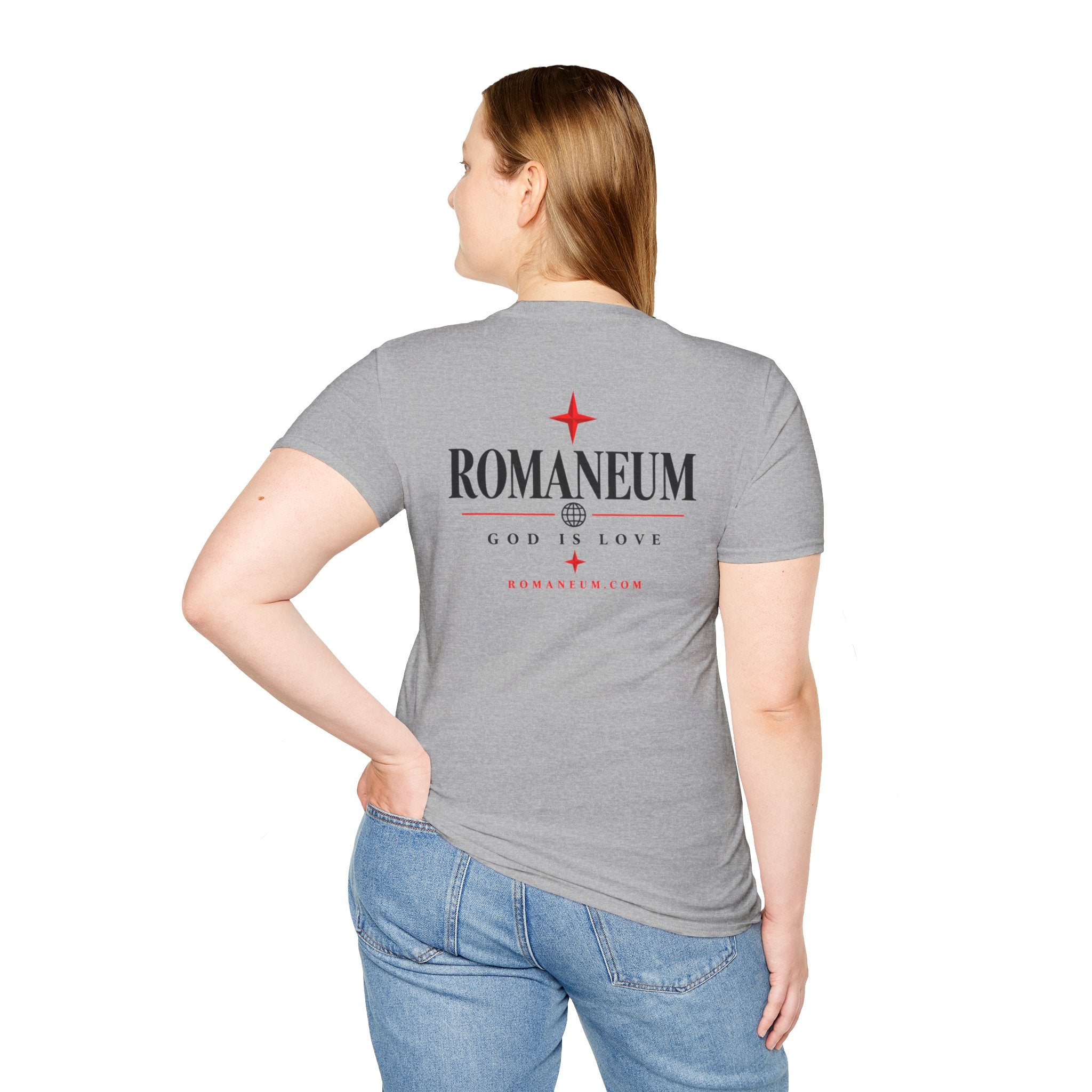 Amor/Roma 'ROMANEUM' Graphic T‑Shirt — 'AMOR' Reflection Design (God Is Love)