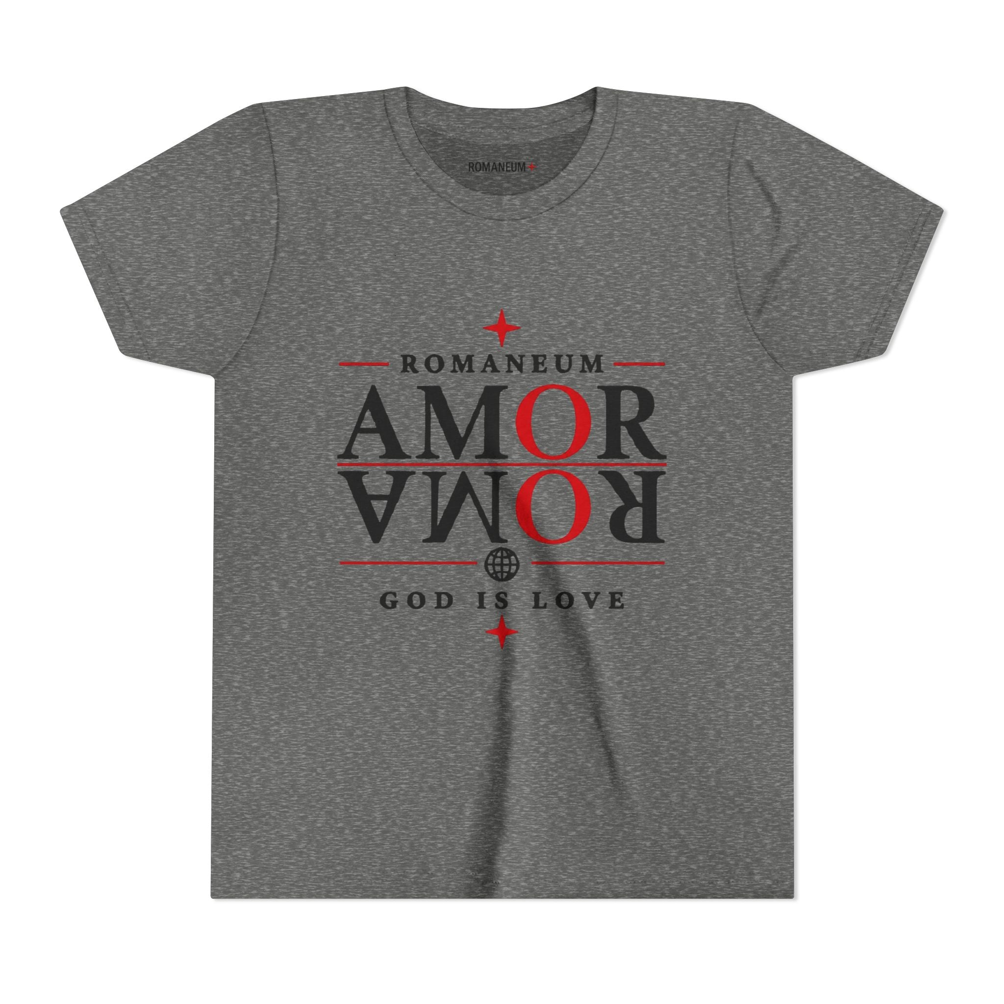 Youth Tee — ROMANEUM “AMOR / ROMA” God Is Love Graphic