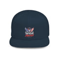 Patriotic Eagle Flat Bill Snapback Hat — America USA Flag Design
