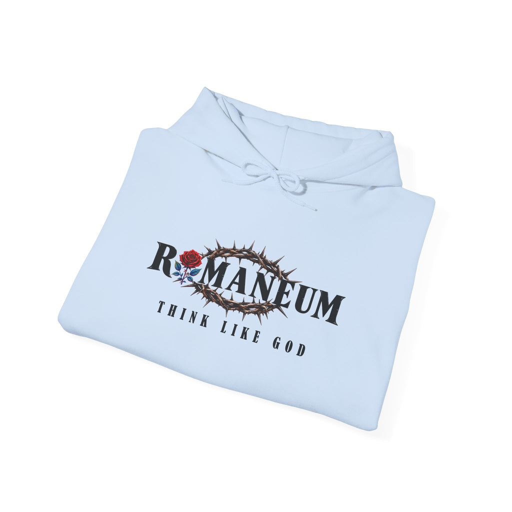 Romaneum Hoodie — Think Like God Rose Logo Pullover