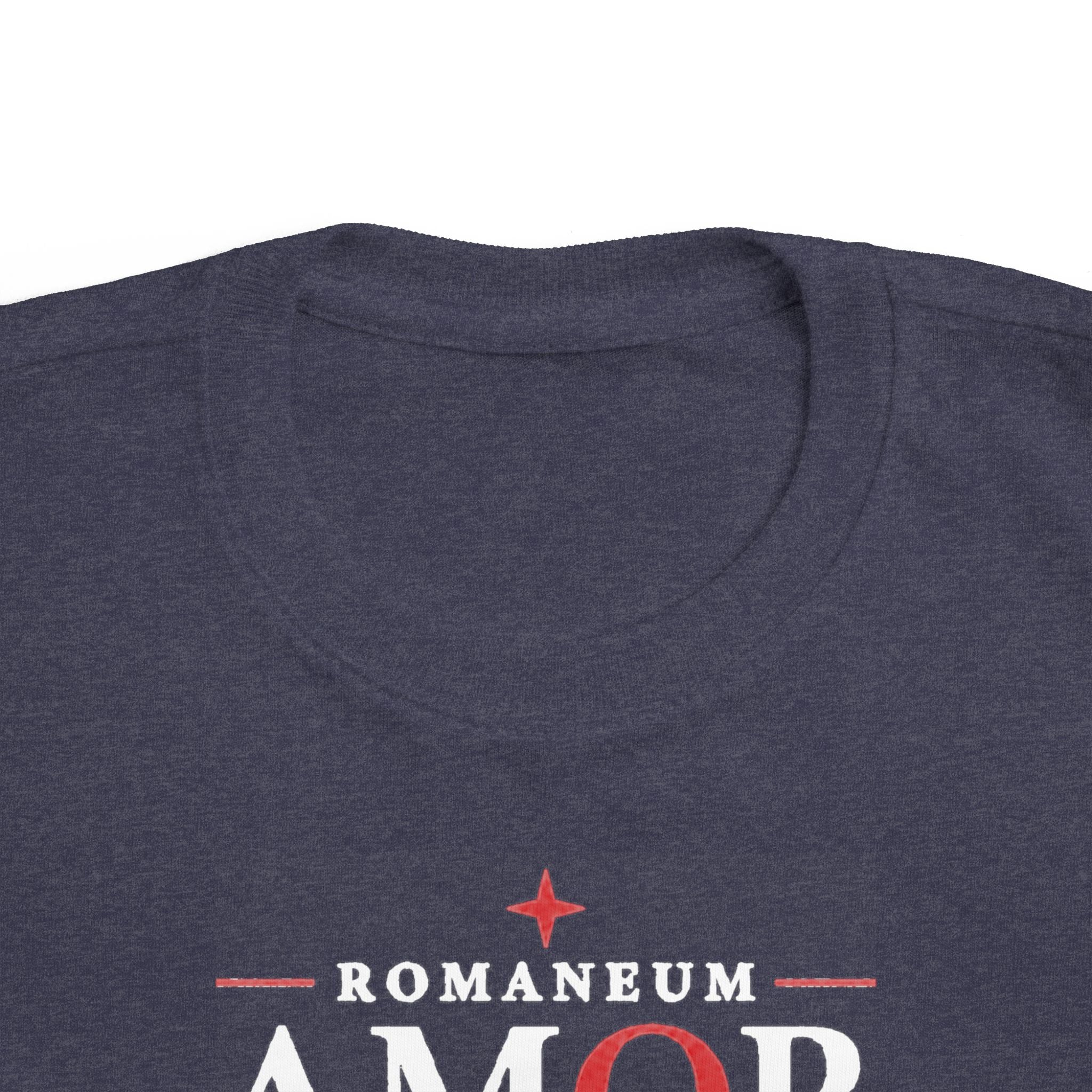 Toddler Tee — "AMOR / ROMA" Roman Catholic Kids Shirt (Romaneum: God Is Love)