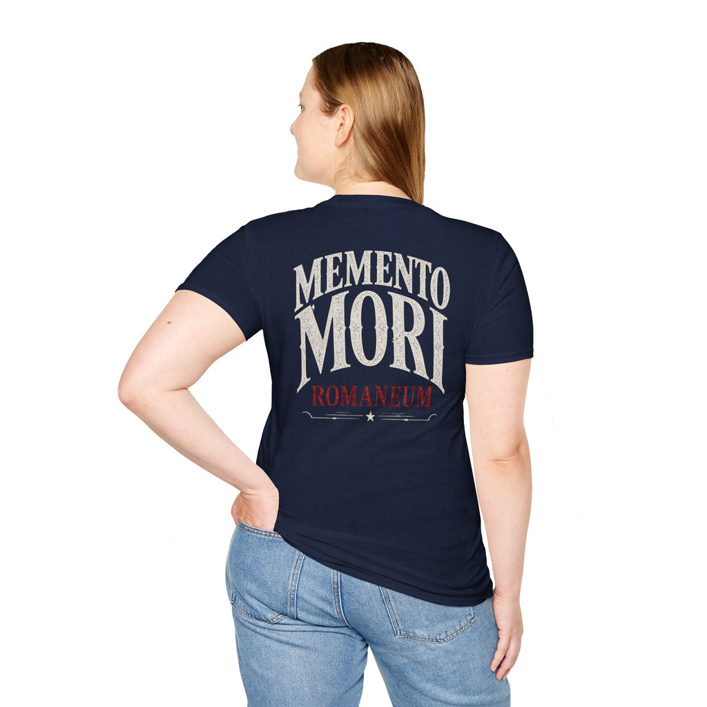 Memento Mori Skull T-Shirt — Gothic Reminder Tee with Romaneum Skull Design