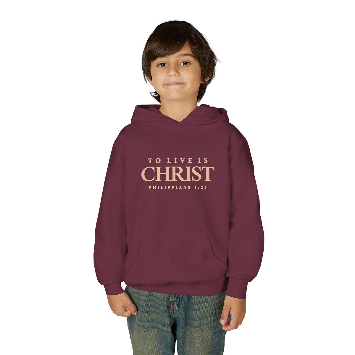 Youth Hoodie — To Live Is Christ / God Is Love Sweatshirt