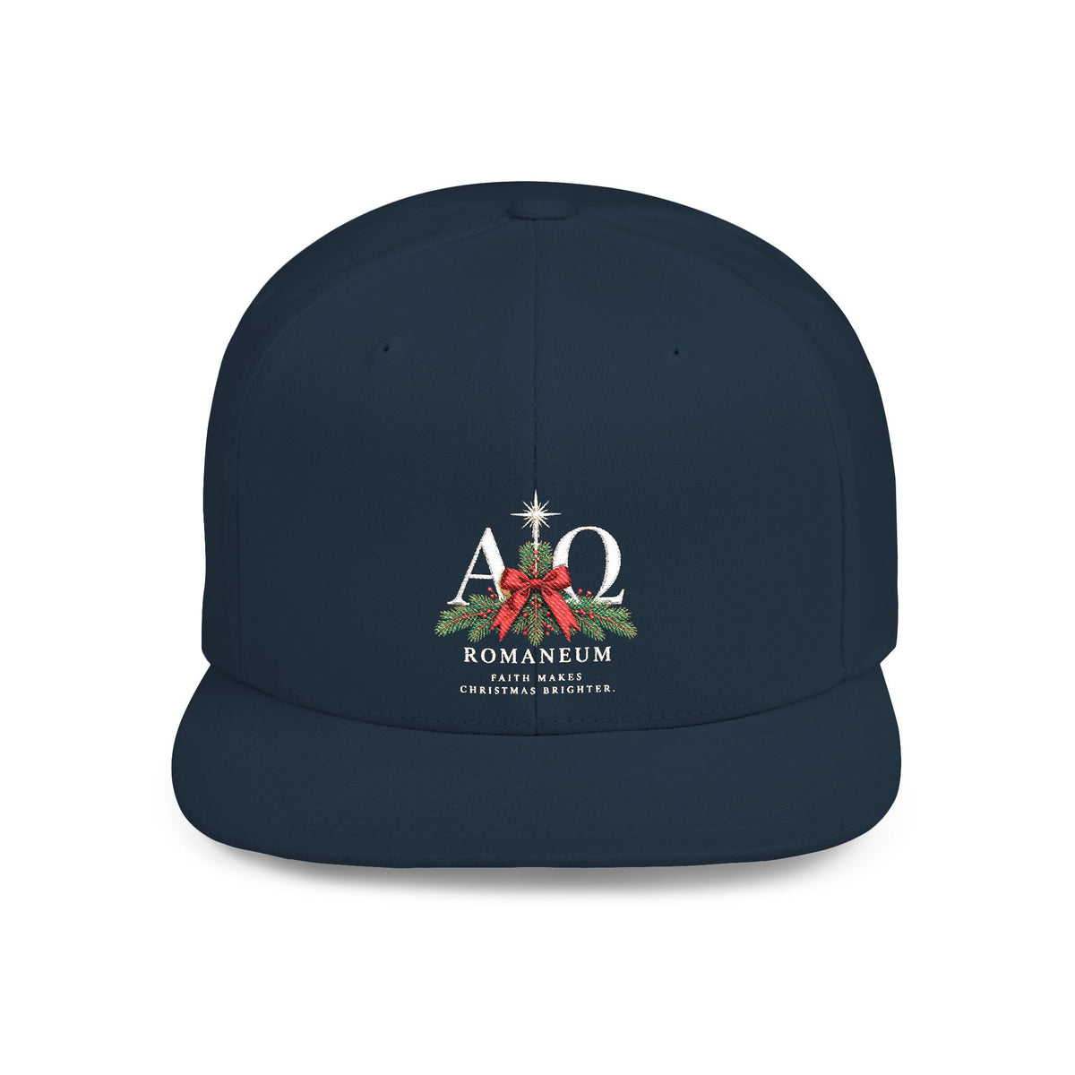 Snapback Hat — Christmas Romaneum Crest Flat Bill Cap