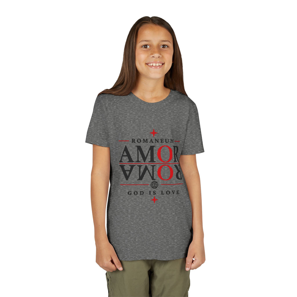 Youth Tee — ROMANEUM “AMOR / ROMA” God Is Love Graphic