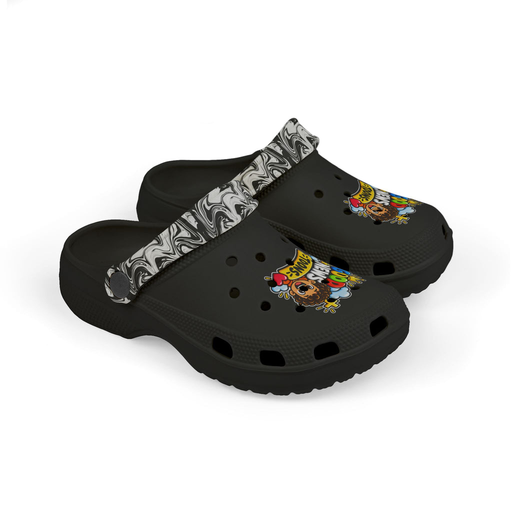 Kids 'Good News Toons' Black EVA Foam Clogs — Fun Cartoon Slip-Ons