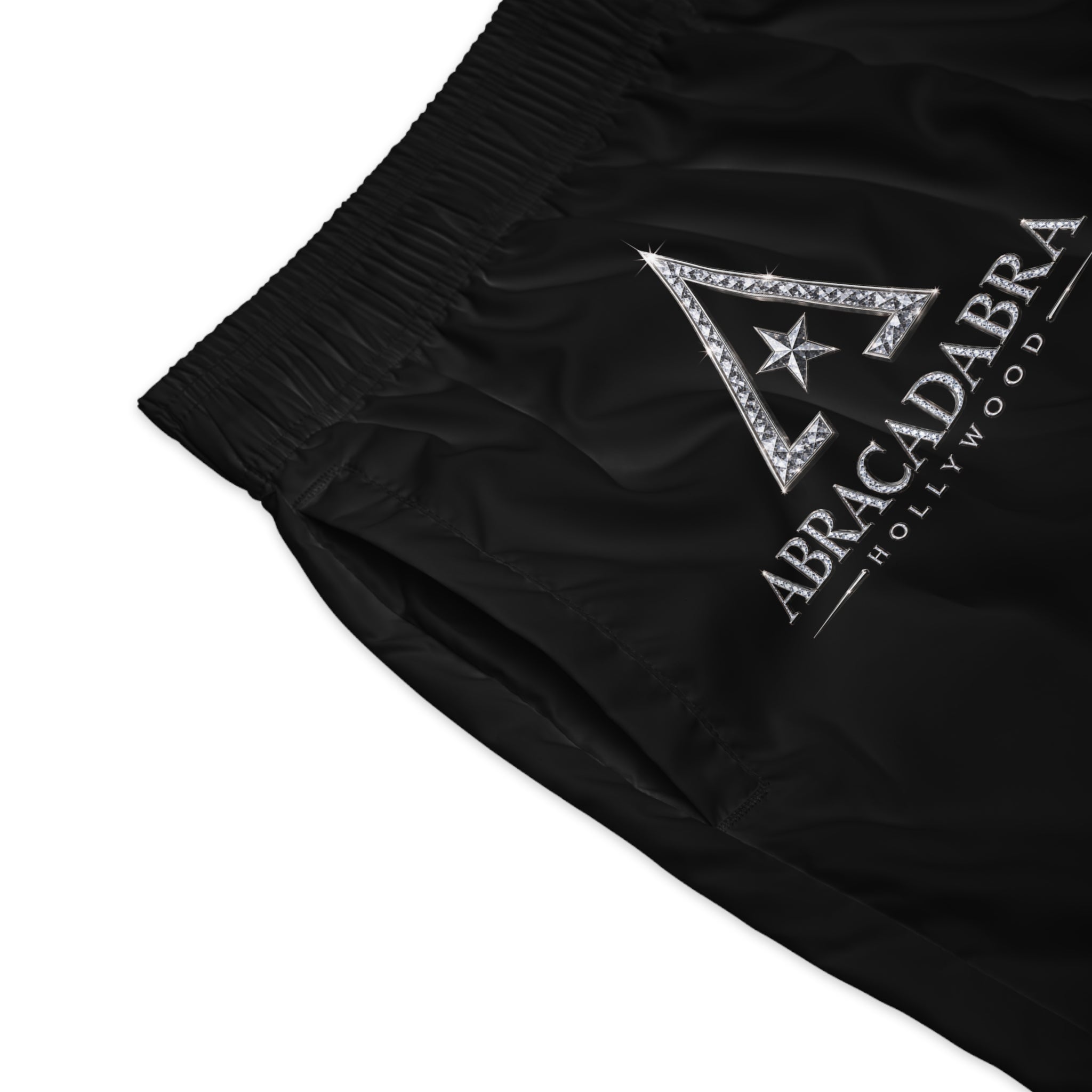 Abracadabra Hollywood Men's Jogger Shorts — Black Logo Athletic Shorts