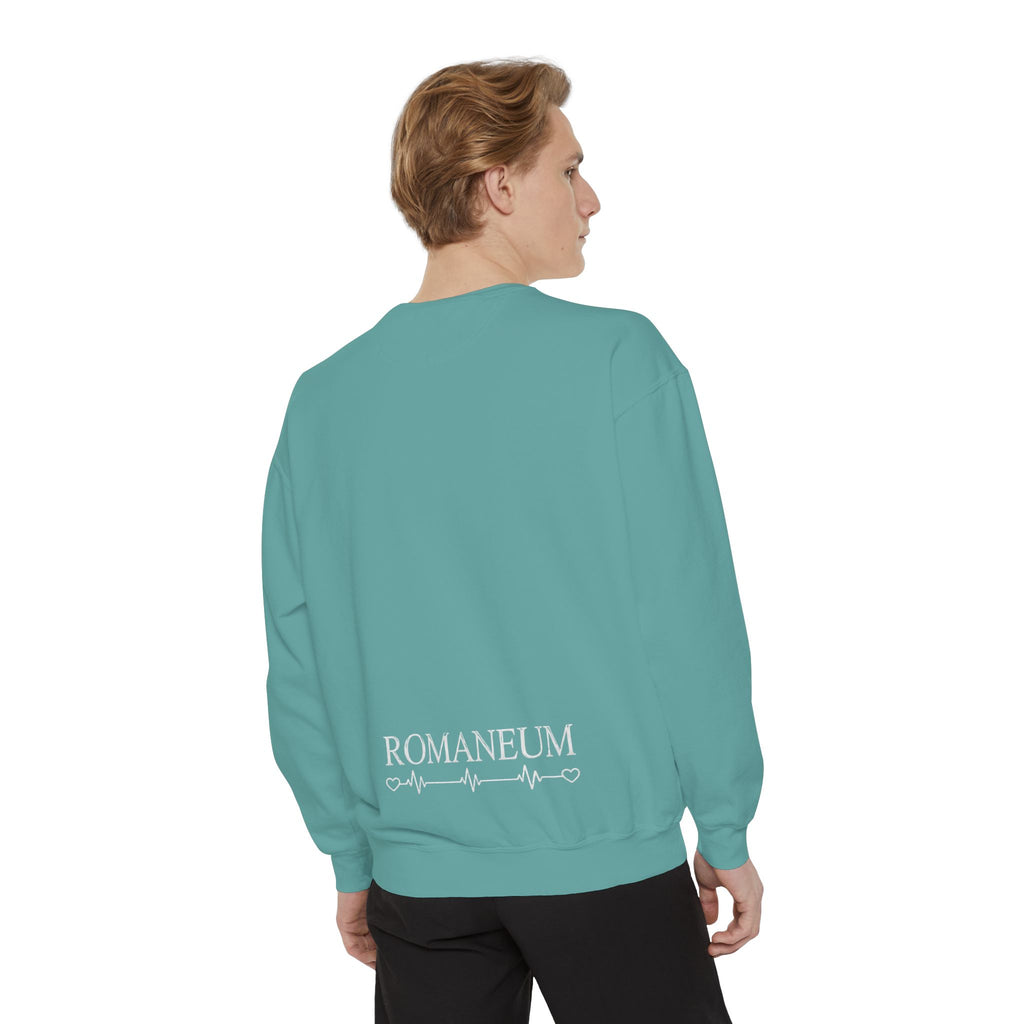 Alpha Omega Heart design sweatshirt | God is Love 1 John 4:8 RomanEum