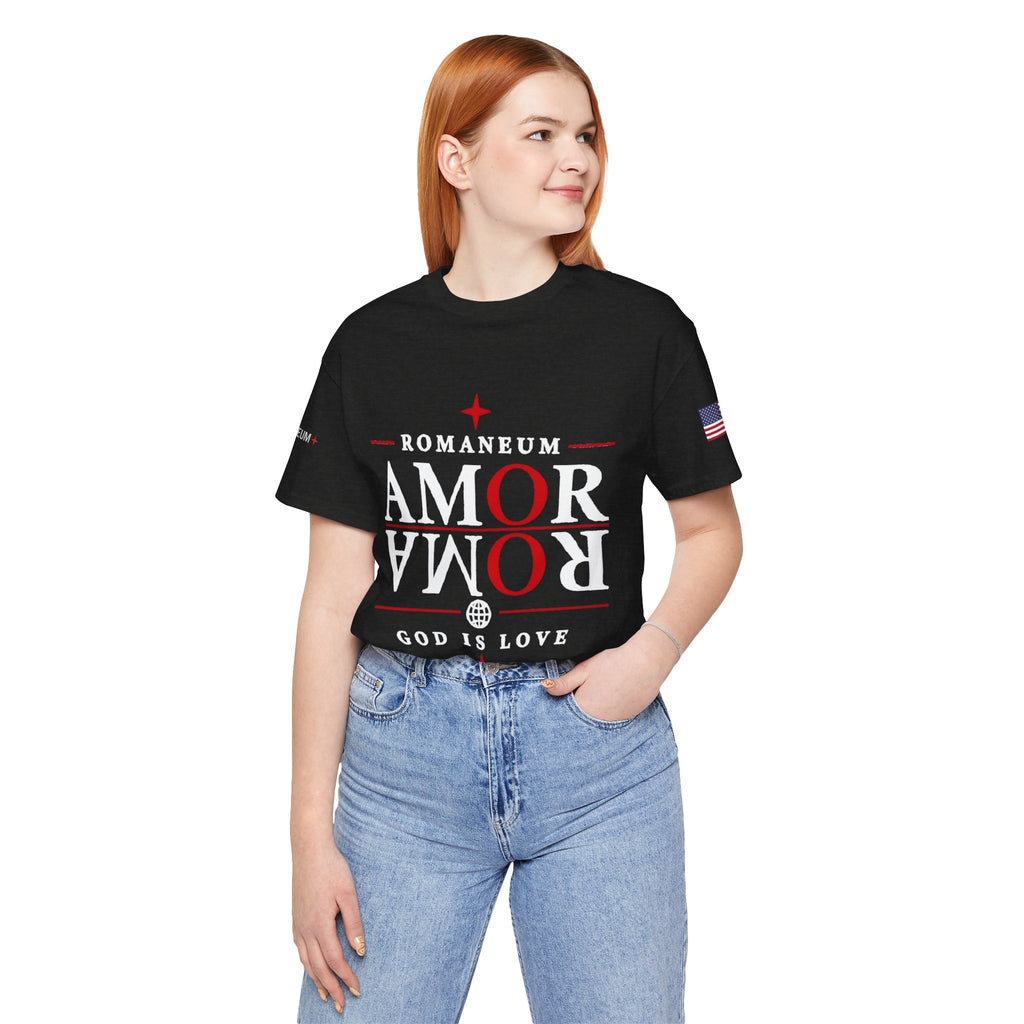 Romaneum 'AMOR/ROMA' God Is Love Graphic Tee