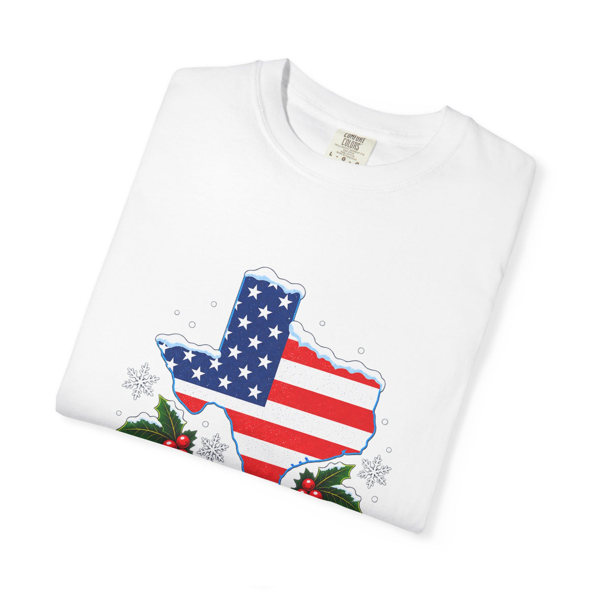 God Bless America Christmas Texas Flag T-Shirt