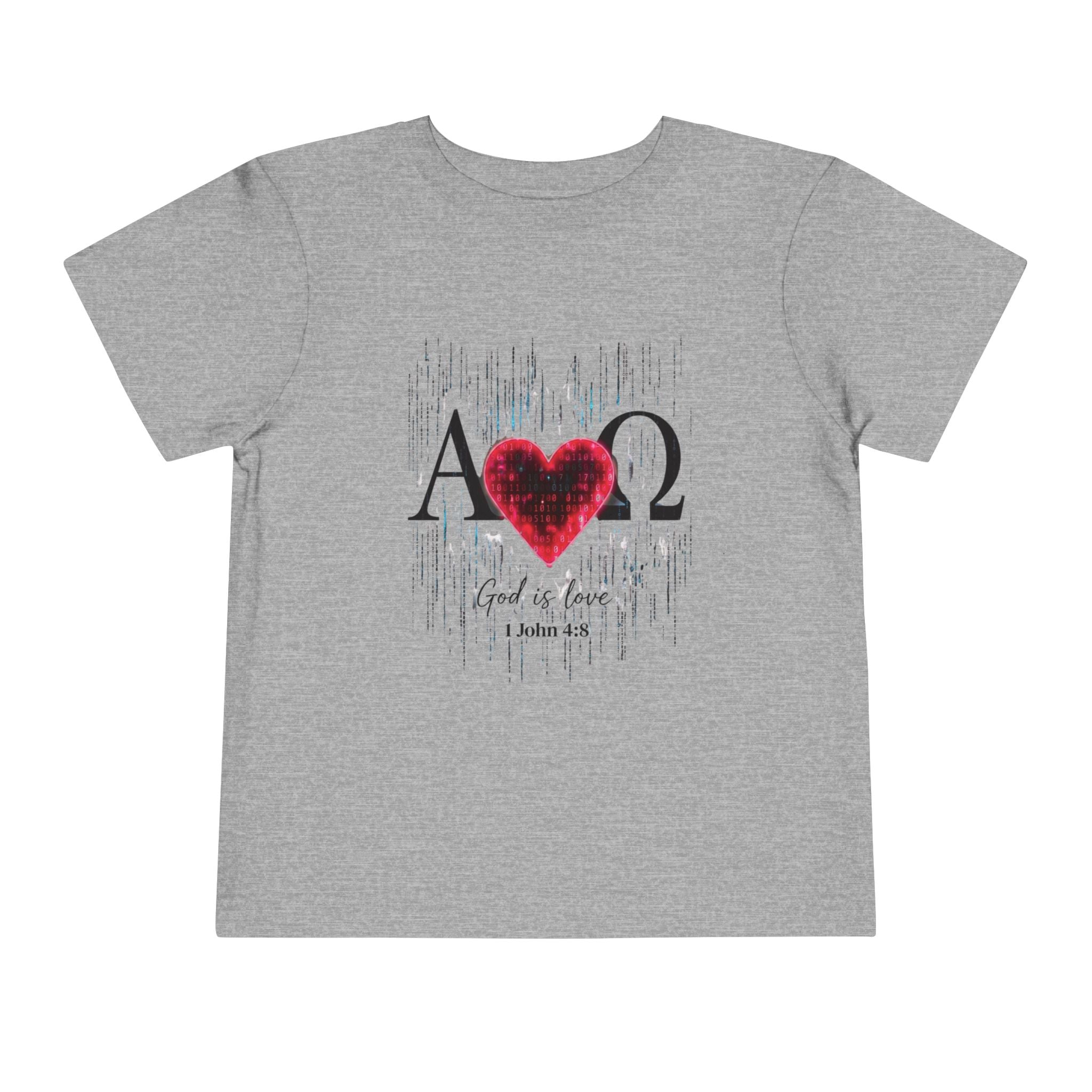 Alpha Omega Heart toddler tee | Christian scripture design