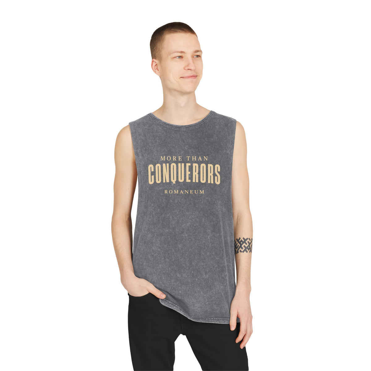 More Than Conquerors Stonewash Tank — ROMANEUM