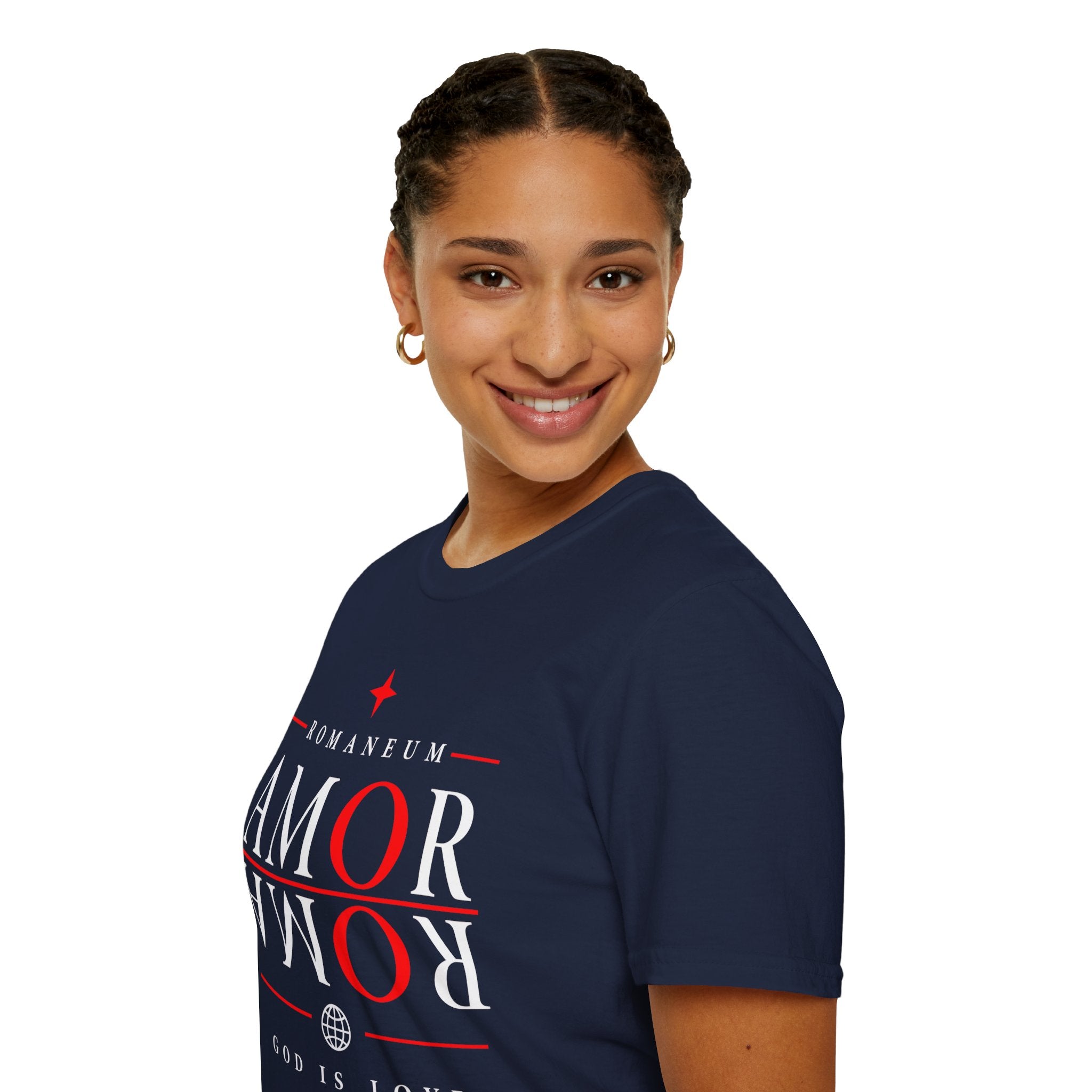 Amor/Roma 'ROMANEUM' Graphic T‑Shirt — 'AMOR' Reflection Design (God Is Love)