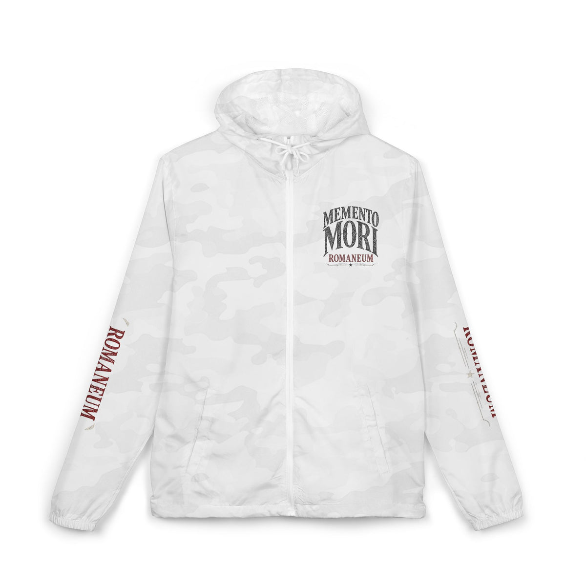 Memento Mori Skull Windbreaker Jacket — Romanum Gothic Hooded Windbreaker