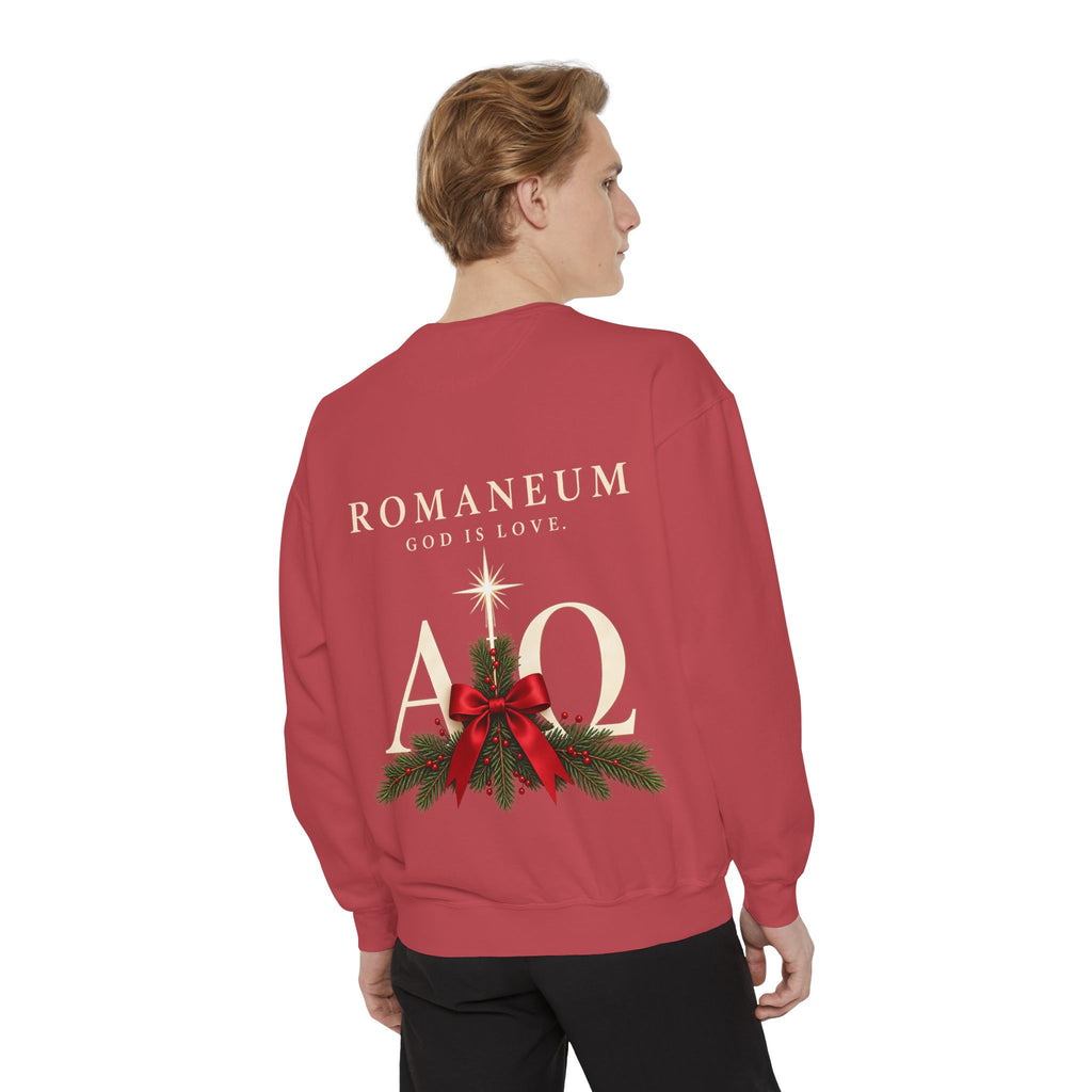 Christmas Alpha Omega Sweatshirt — Romaneum 'God Is Love' Holiday Crewneck