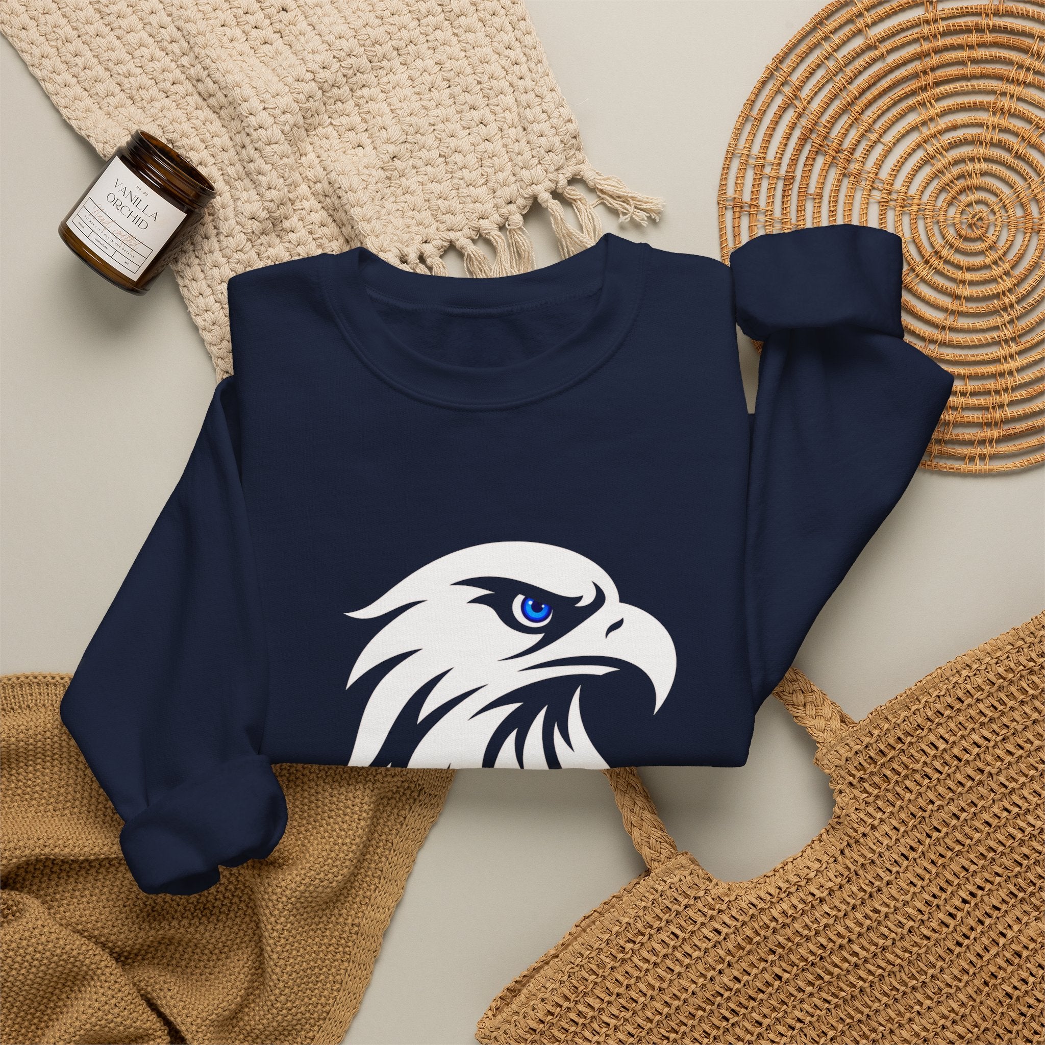 Romaneum eagle crest Crewneck sweatshirt | Romaneum logo, American flag sleeve