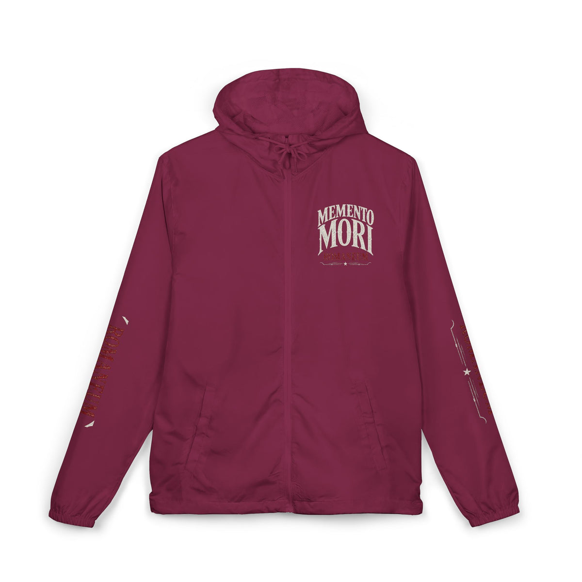 Memento Mori Skull Windbreaker Jacket — Romanum Gothic Hooded Windbreaker